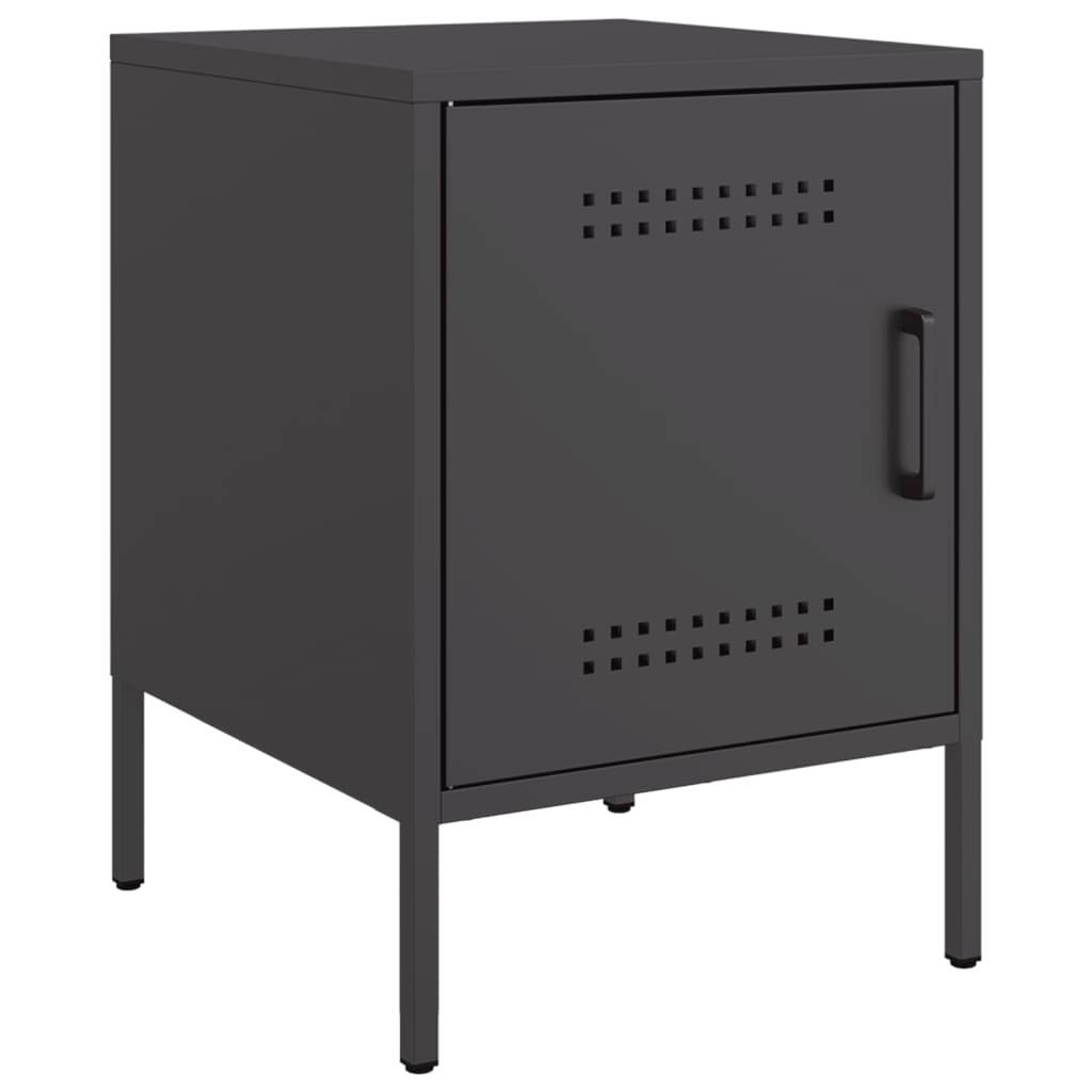 vidaXL Nachttisch Schwarz 36x39x50,5 cm Stahl