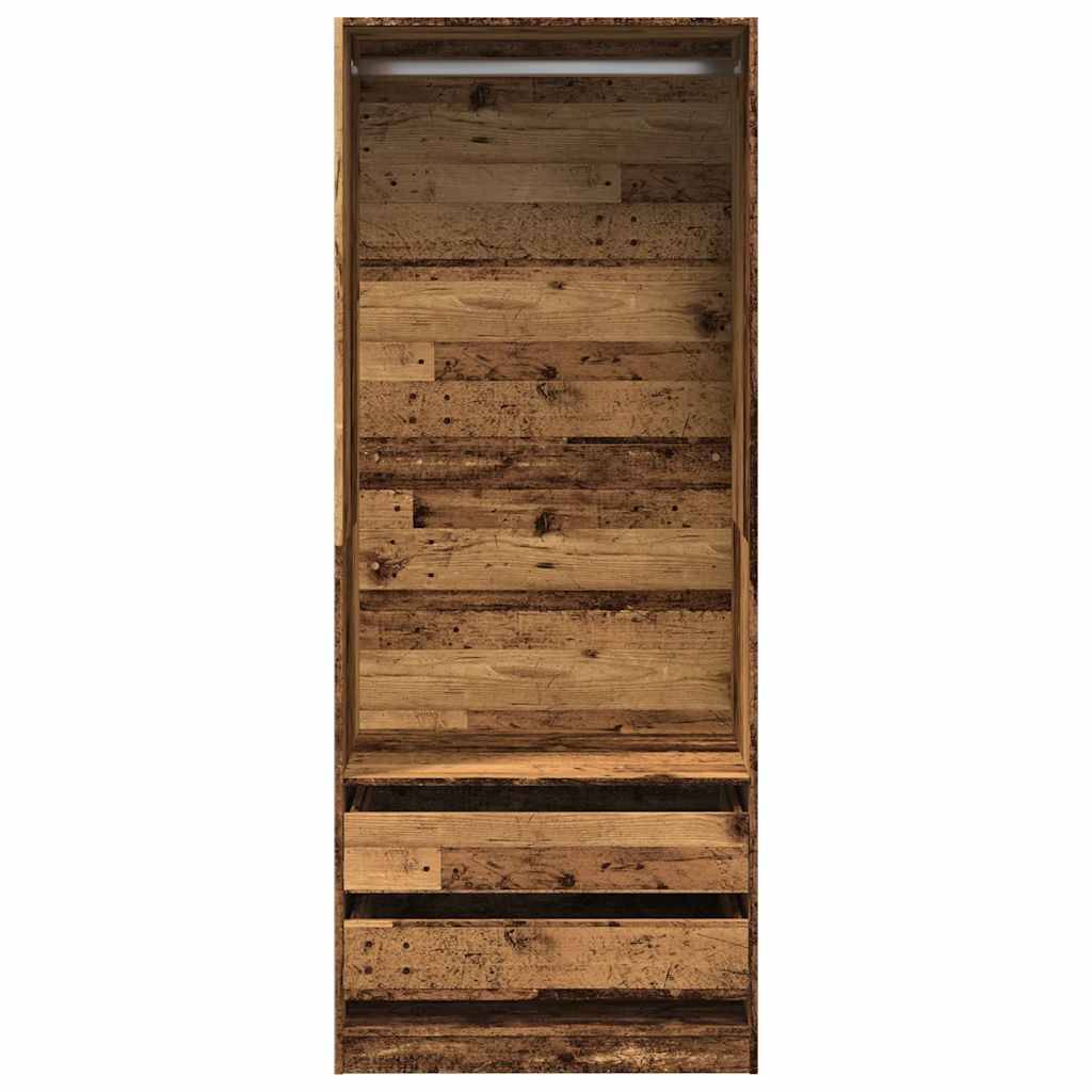 vidaXL Kleiderschrank Altholz-Optik 80x50x200 cm Holzwerkstoff