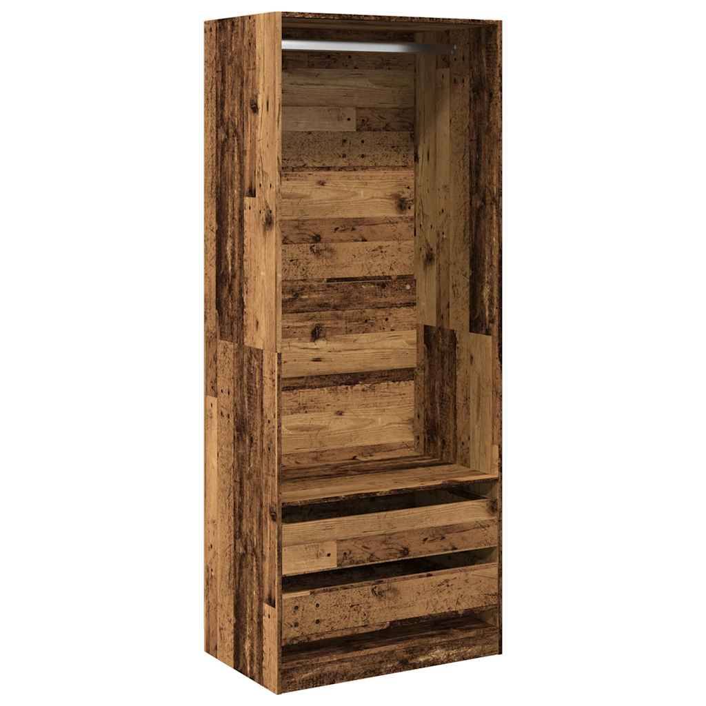 vidaXL Kleiderschrank Altholz-Optik 80x50x200 cm Holzwerkstoff