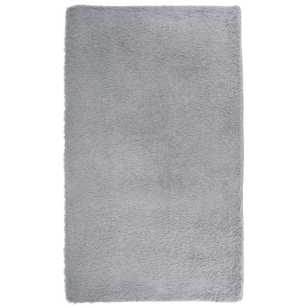 vidaXL Teppich Shaggy Hochflor NAVARRA Silbergrau 80x150 cm Polyester