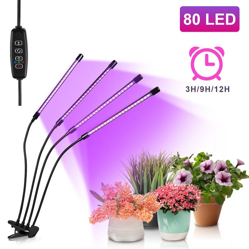 40Watt Pflanzenlampe Pflanzenleuchte LED Grow Light – automatischer Timer 3–9–12 Stunden