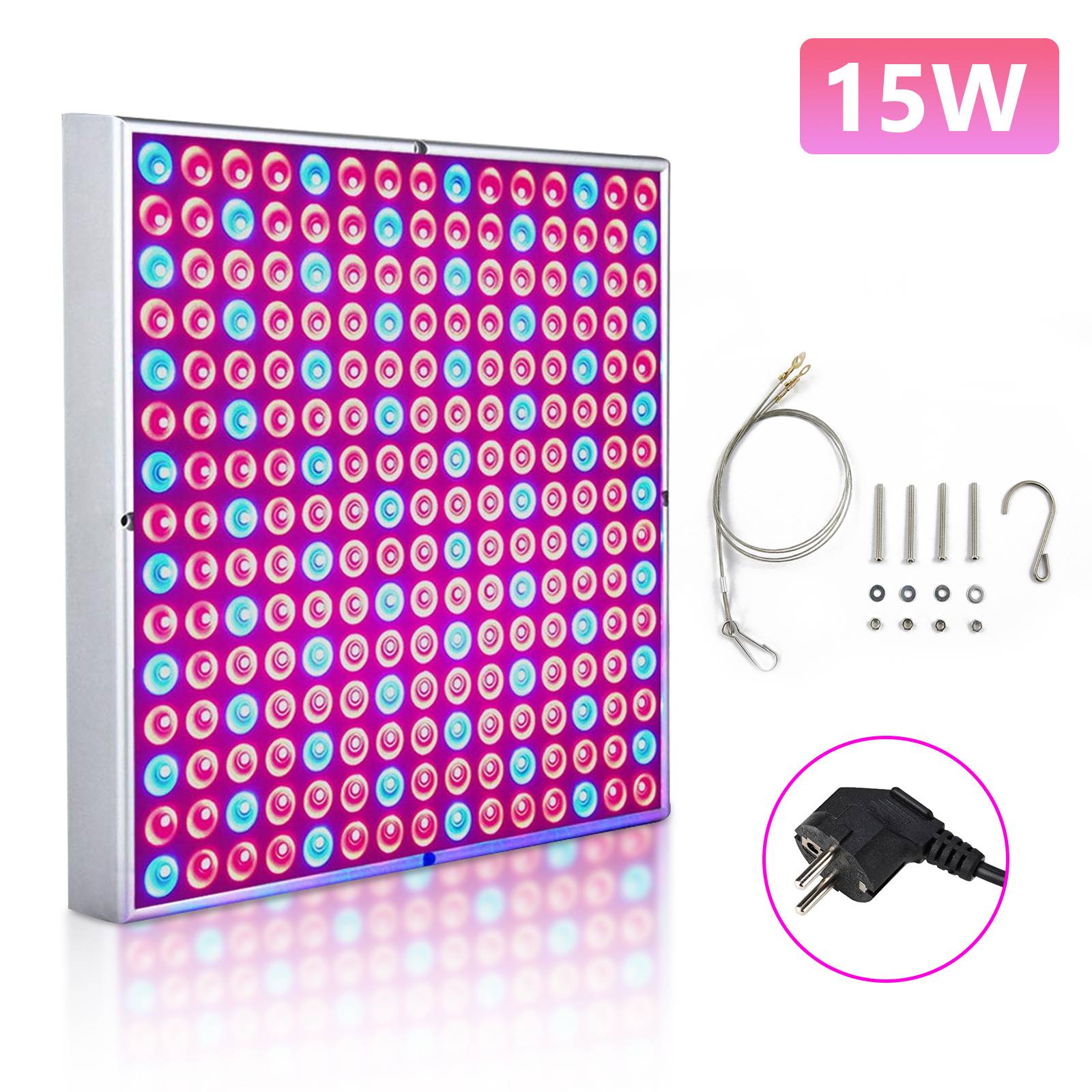 1PC Pflanzenlampe LED, 15W mit 225 Rot&Blau LEDs Pflanzenlicht Pflanzenleuchte, LED Grow Lampe, Wachstumslampen für Zimmerpflanzen, Blumen im Gar