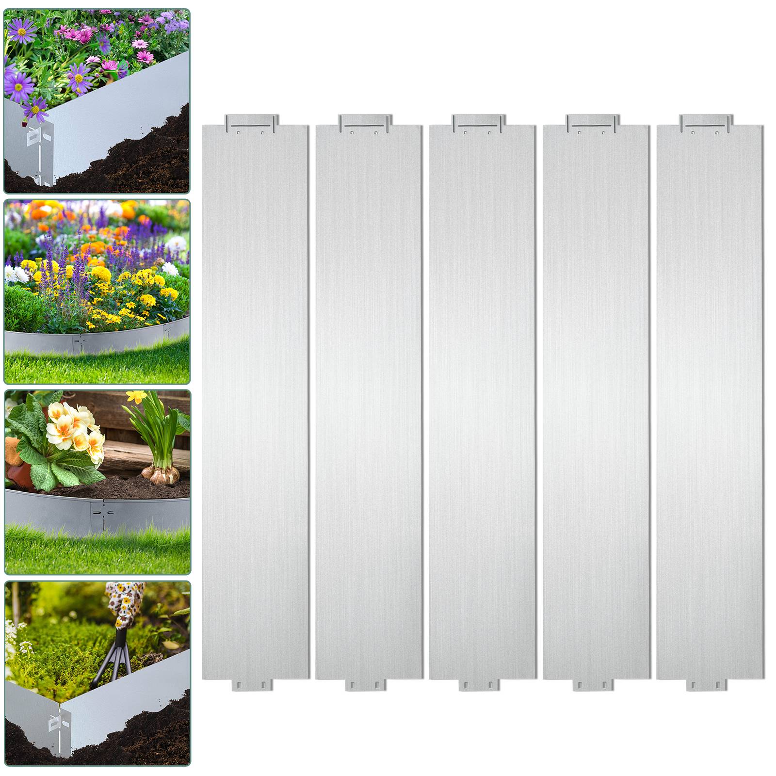 Rasenkante Metall Beeteinfassung Beetumrandung Mähkante Palisade Beetrand 100x15cm 45m