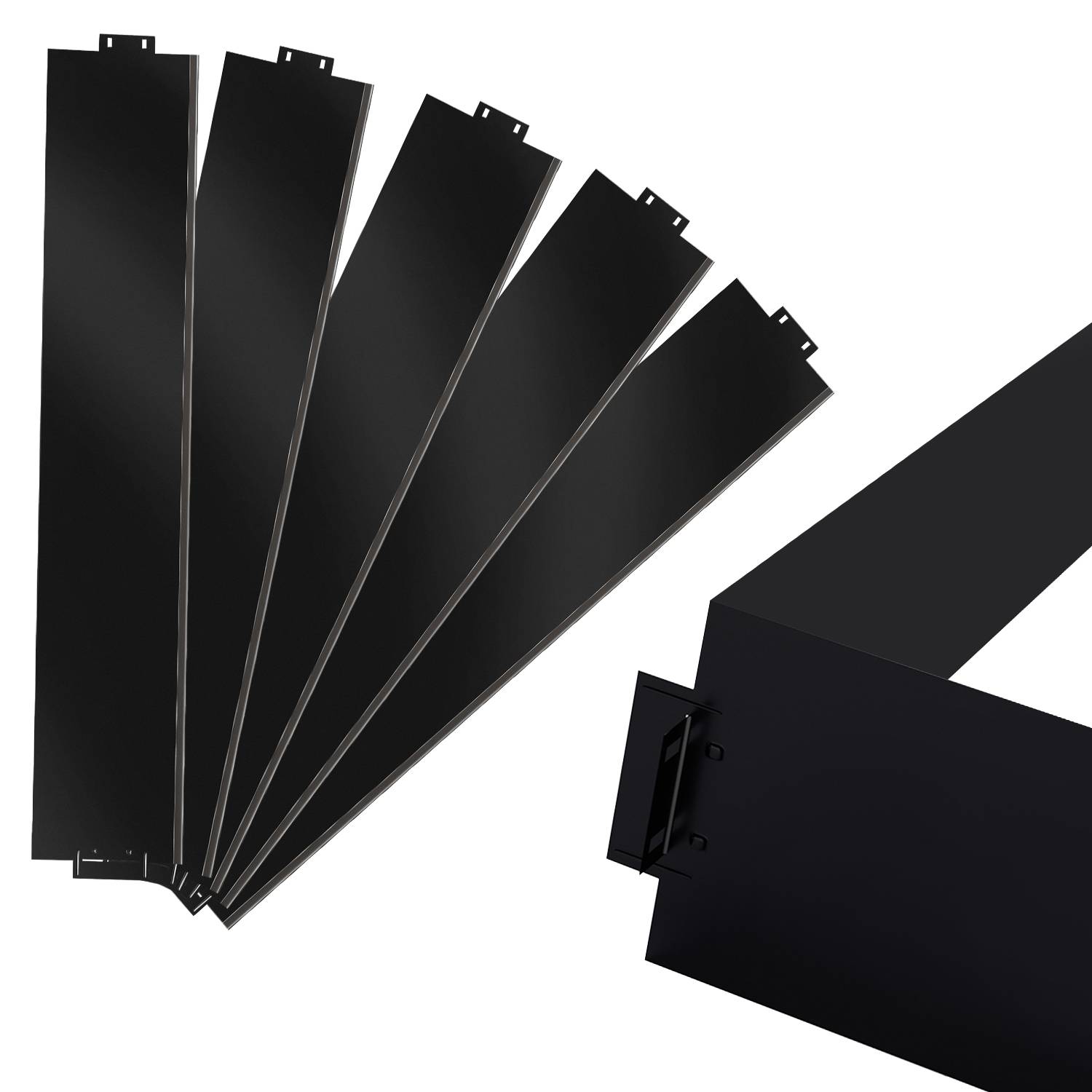 Rasenkante Metall Beeteinfassung Beetumrandung Mähkante Palisade Beetrand Schwarz 100x18cm 40m