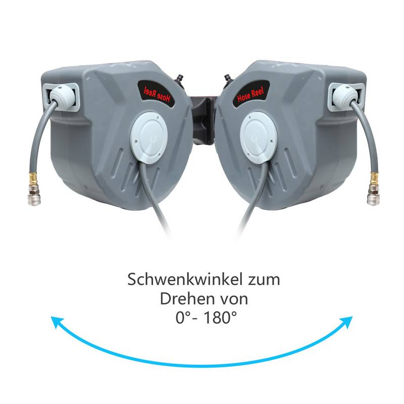 Schlauchtrommel Schlauchaufroller Automatik Druckluft automatisch 20m Druckluftschlauch 1/4 Anschluss incl. Wandschlauchhalter, max. 18 bar