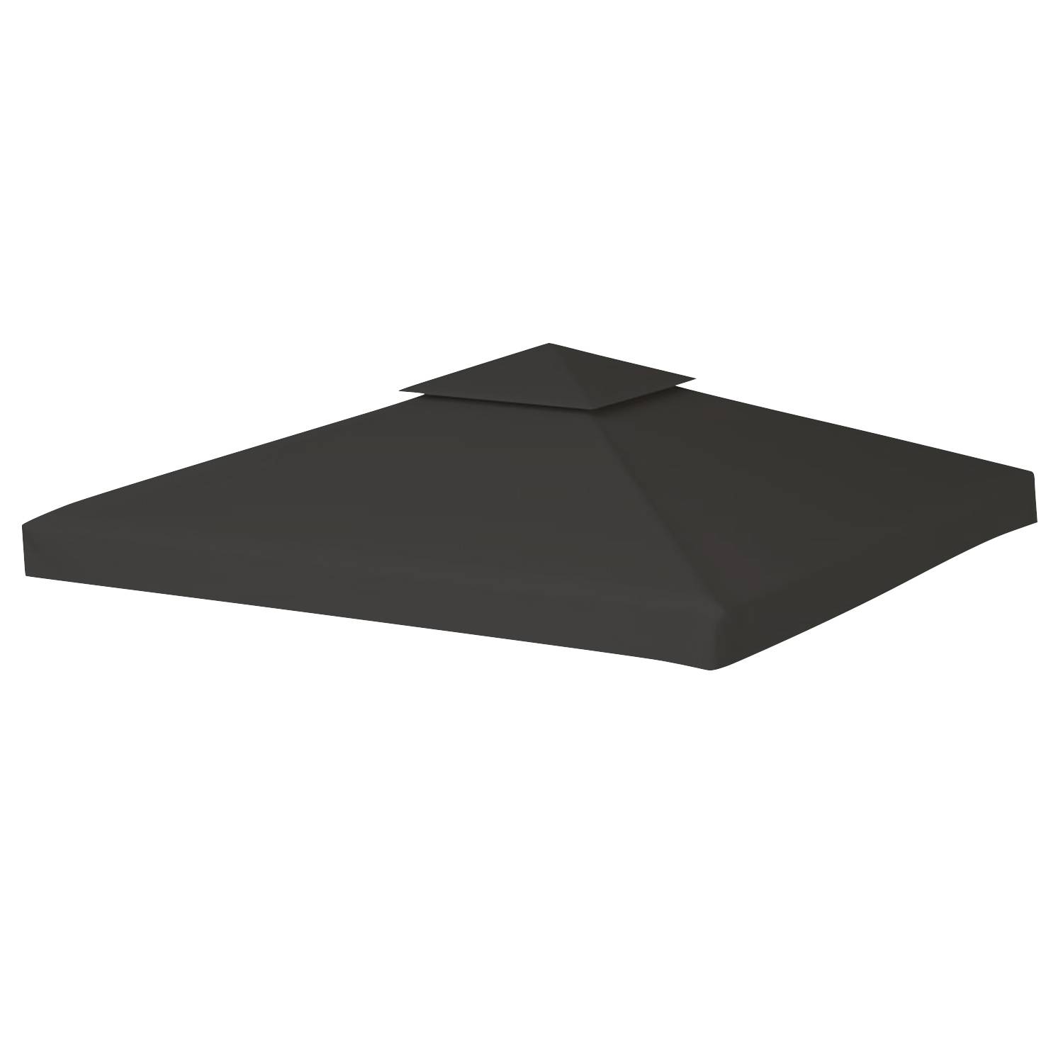 Ersatzdach Pavillon 3x3m Anthrazit, Pavillondach mit Kaminabzug, Dachbezug für Garten, Pavillon Abdeckung
