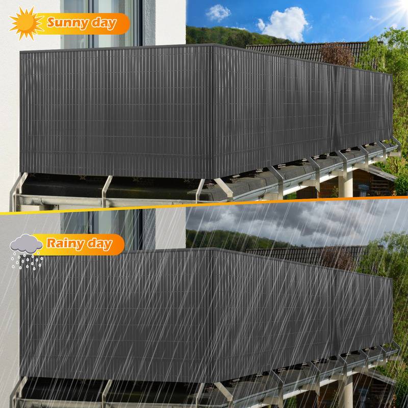 PVC Sichtschutzmatte Sichtschutzzaun Sichtschutz für Zaun Balkon grau 100 x 700 cm