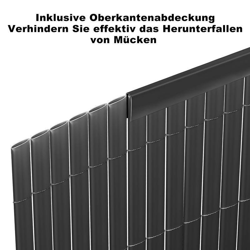 PVC Sichtschutzmatte Sichtschutzzaun Sichtschutz für Zaun Balkon grau 90 x 800 cm