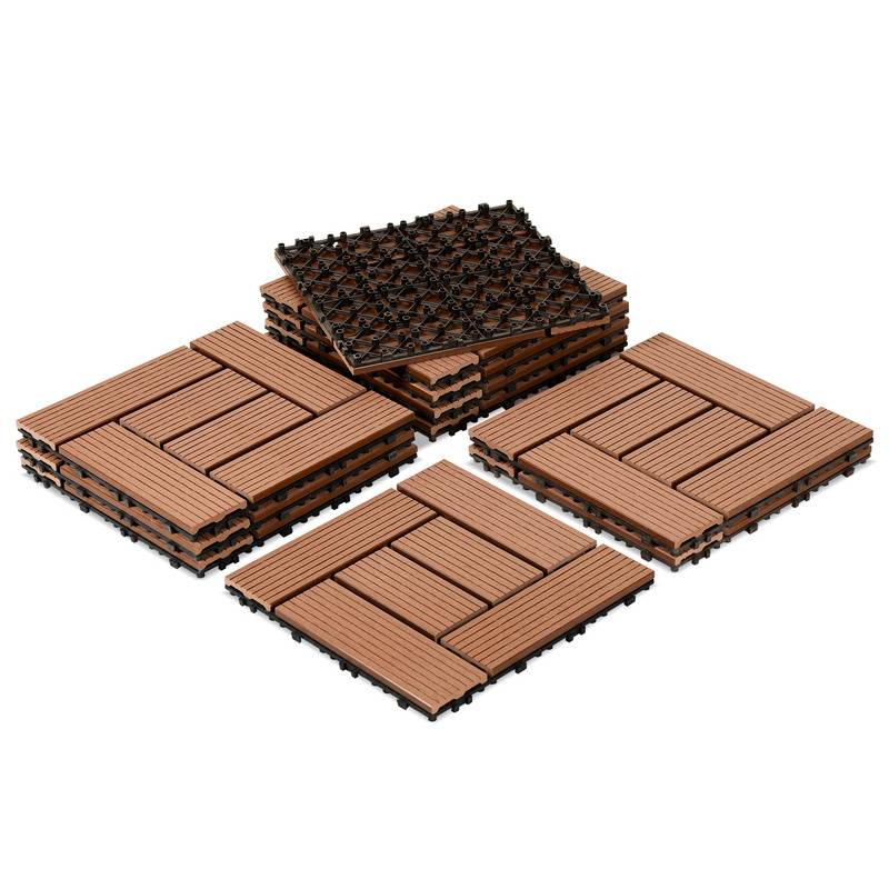WPC-Fliesen 44er Set Terrassenfliesen 30x30cm Fliesenset im Klicksystem