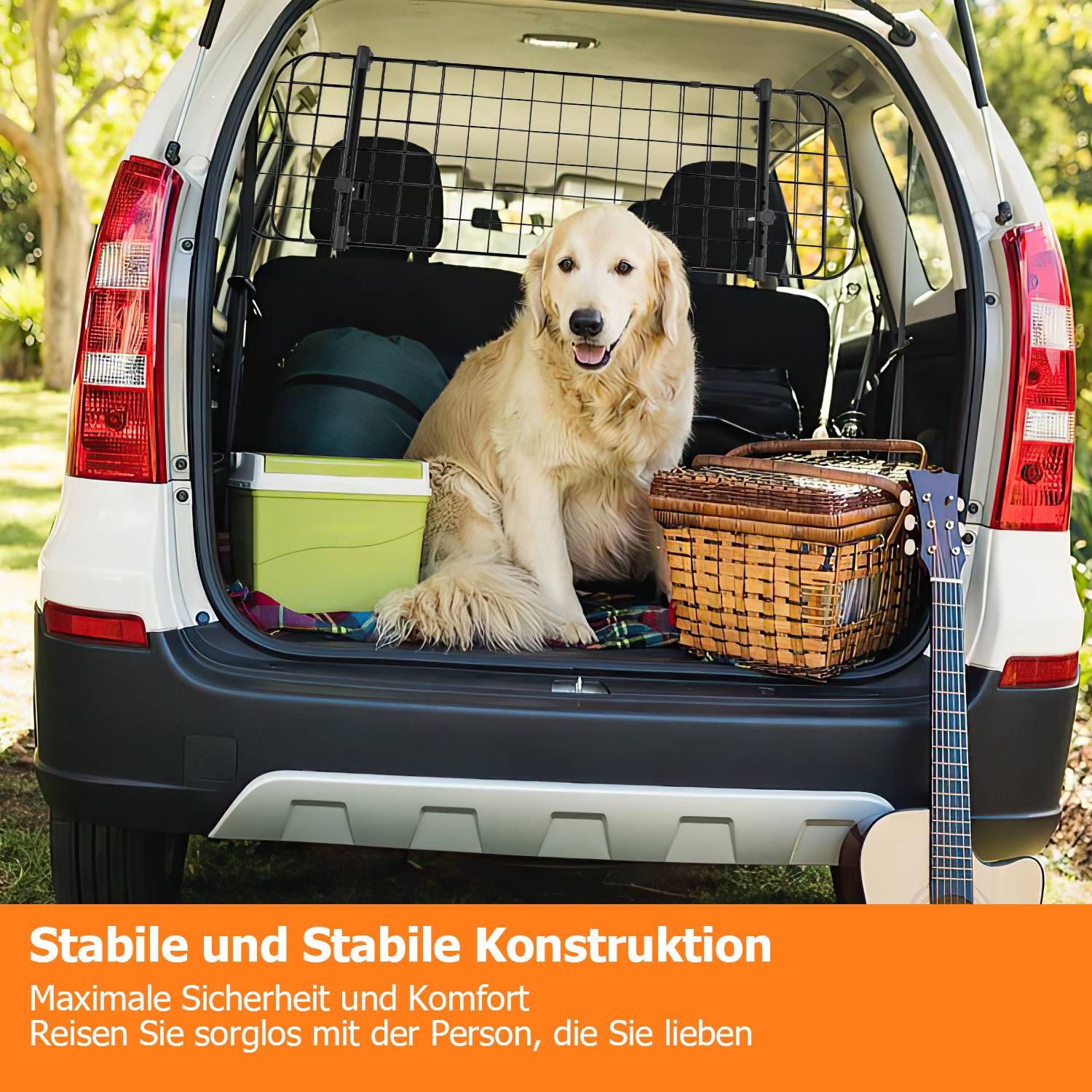 Hundegitter auto 30cm hoch, 90-145cm breit verstellbar, Trenngitter universell einsetzbar für Kofferraum