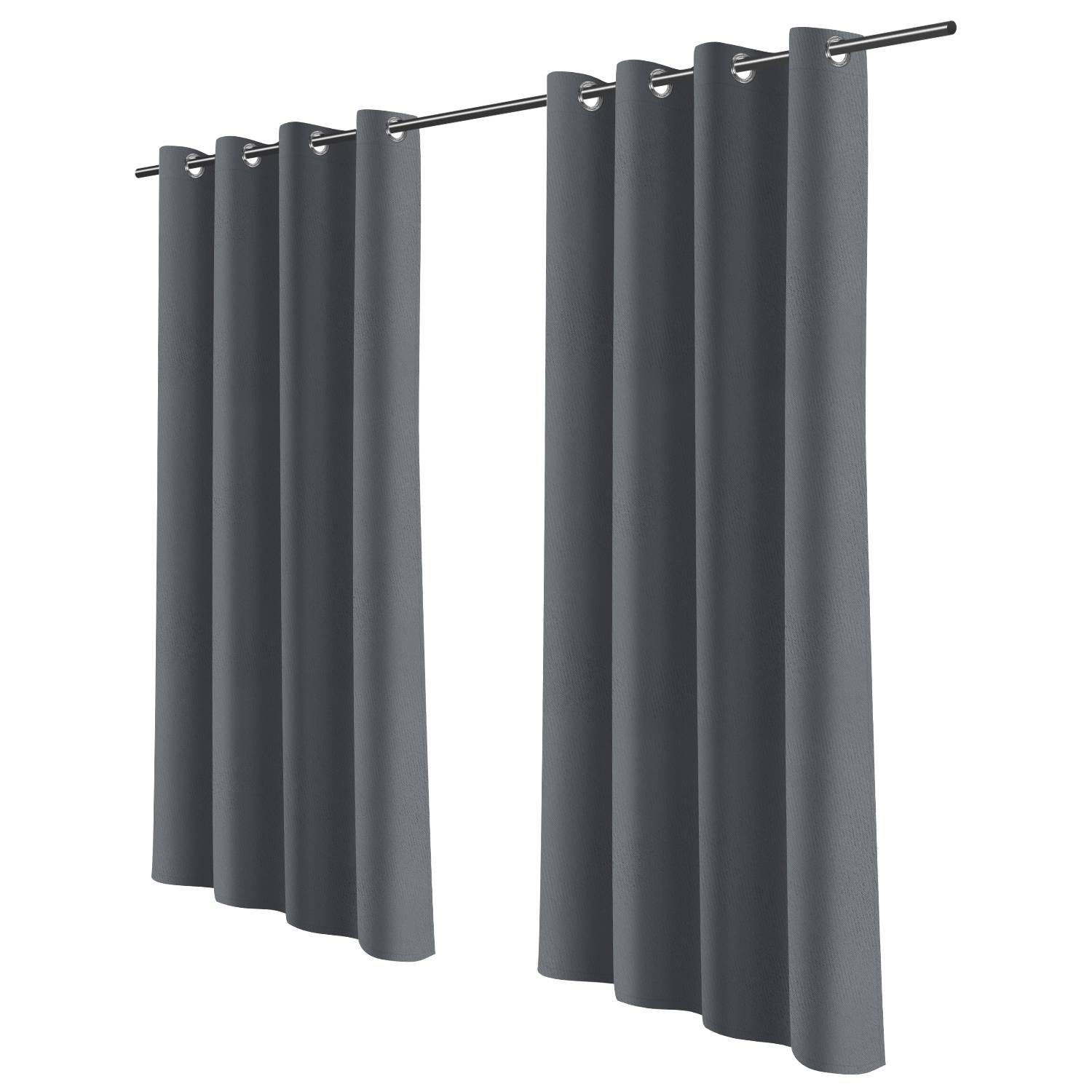 1 Stück Outdoor Vorhang Gardinen 132 x 213cm Verdunkelungsvorhang mit Ösen Blickdicht Garten Patio Balkon Dunkelgrau