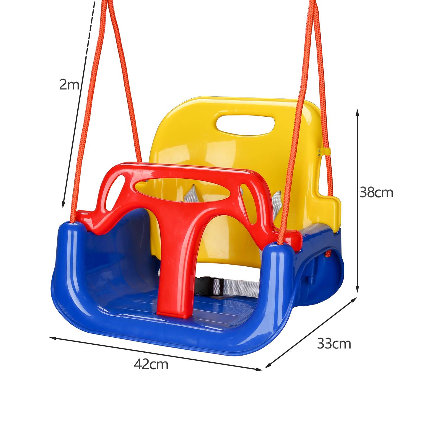 kinderschaukel 3in1 Babysitz verstellbar und mit wachsend Schaukelsitz Gartenschaukel mit Rückenlehne und Anschnallgurt