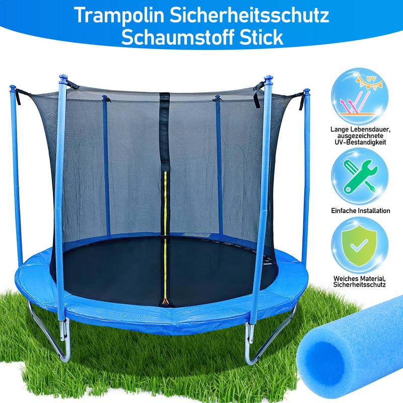 Trampolin Schaumstoff 92 cm Schaumstoffrohre Schaumstoffpolster Stangenschutz(Blau, 16 Stück)