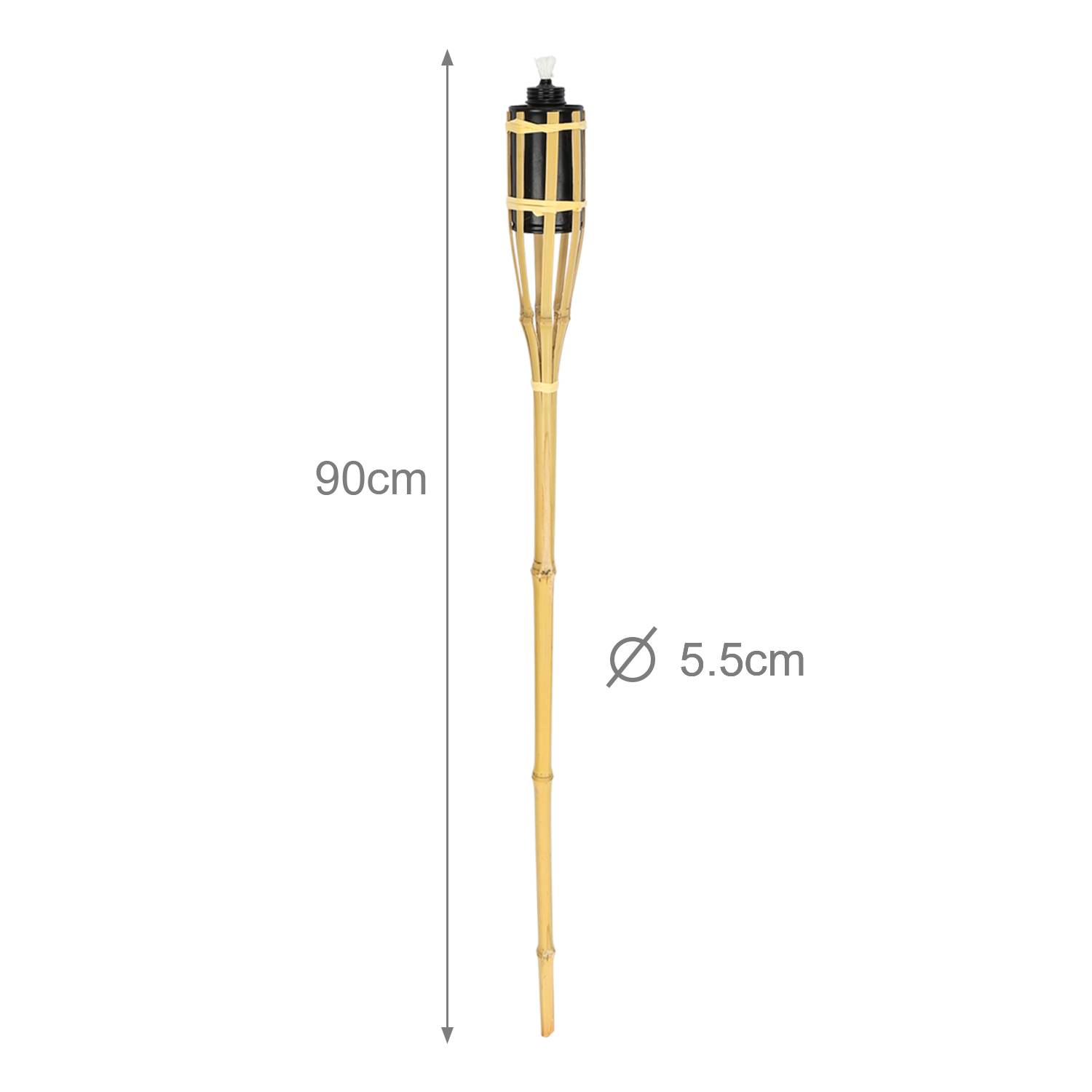 12x Gartenfackeln Set Bambus Lampen Fackeloel Docht 90cm Ölfackeln für fackeln Flammen Party Deko