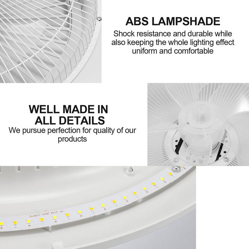 Deckenventilator mit Beleuchtung und Fernbedienung 80W Deckenleuchte Leise Ventilator Deckenlampe