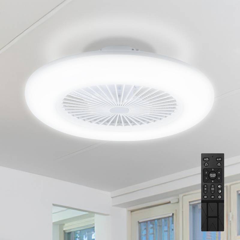 LED Deckenventilator mit Beleuchtung und Fernbedienung Dimmbar Deckenleuchte Schlafzimmer Wohn 80W