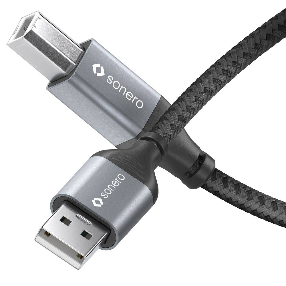SONERO USB 2.0 Kabel SPC-U010-015 A/B 1,5m grau-schwarz
