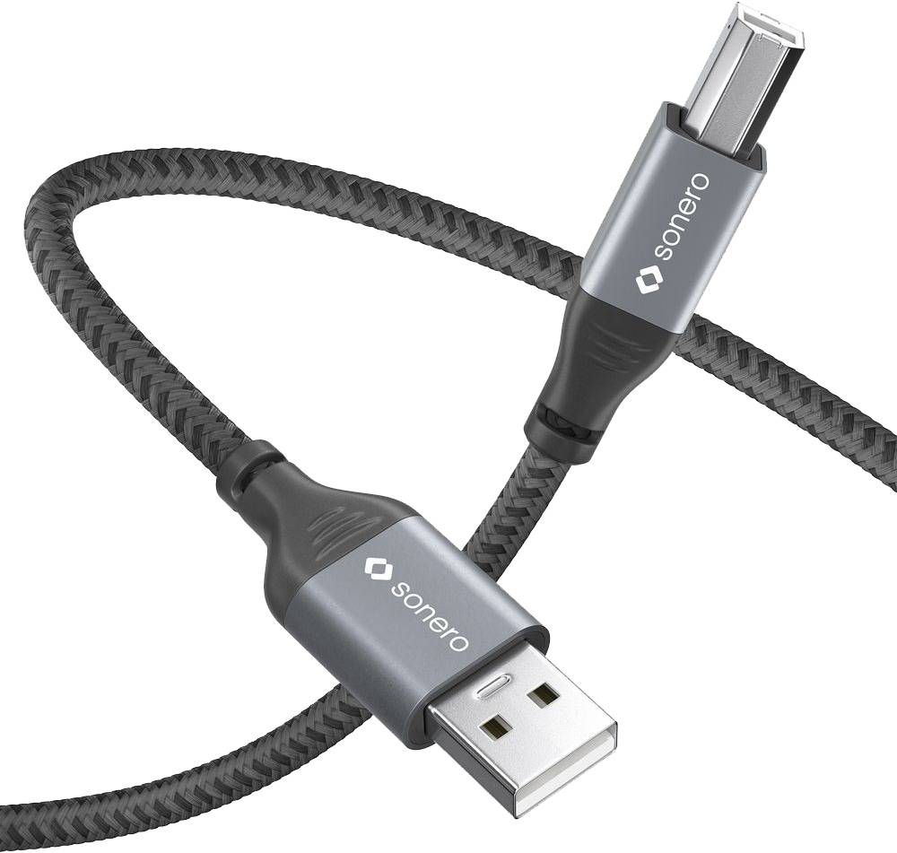 SONERO USB 2.0 Kabel SPC-U010-010 A/B 1m grau-schwarz