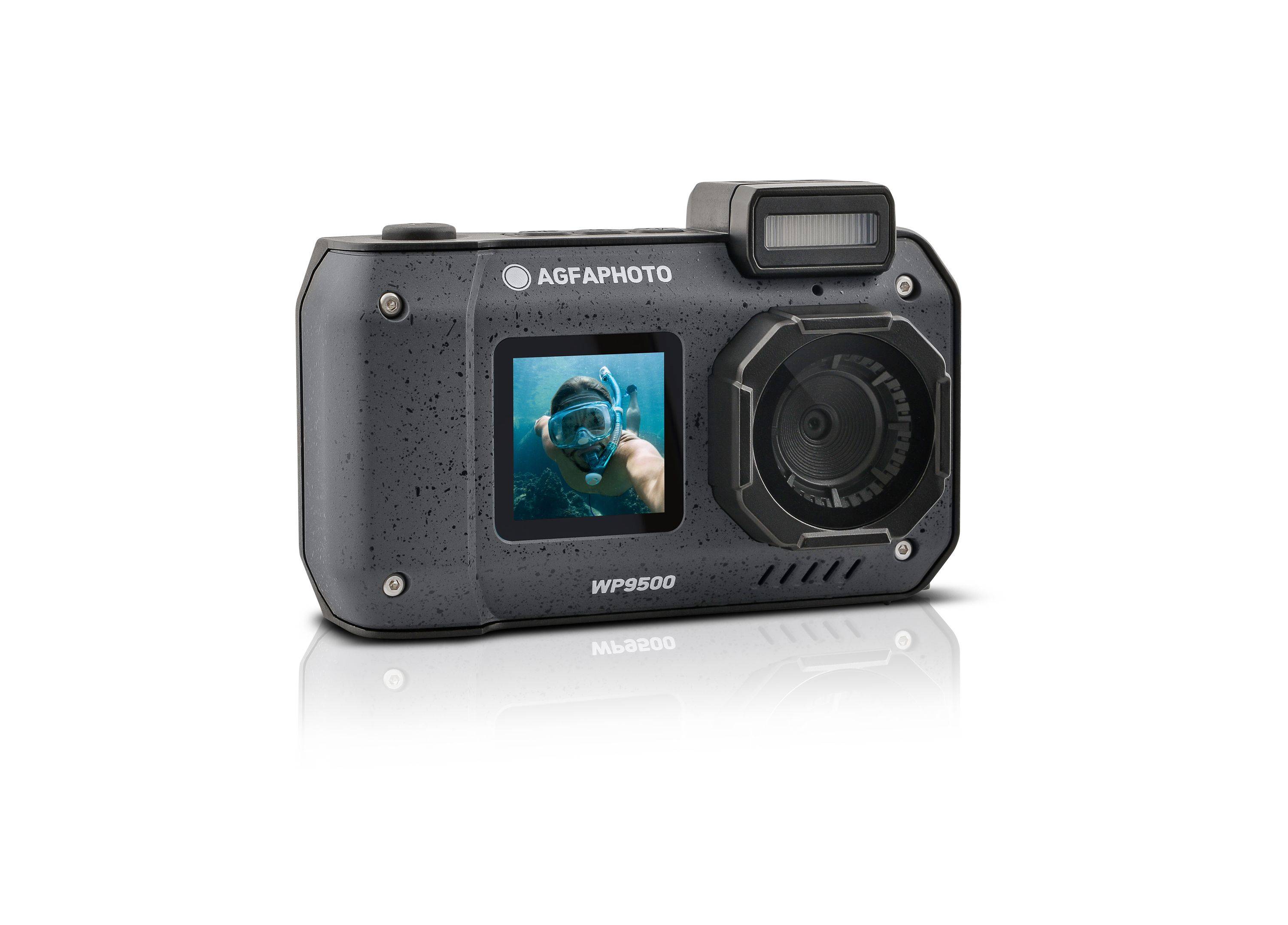AgfaPhoto Realishot WP9500 – Wasserdichte Digitalkamera Schwarz - 24 MP, 18X Digitalzoom, 4K Videoaufnahme