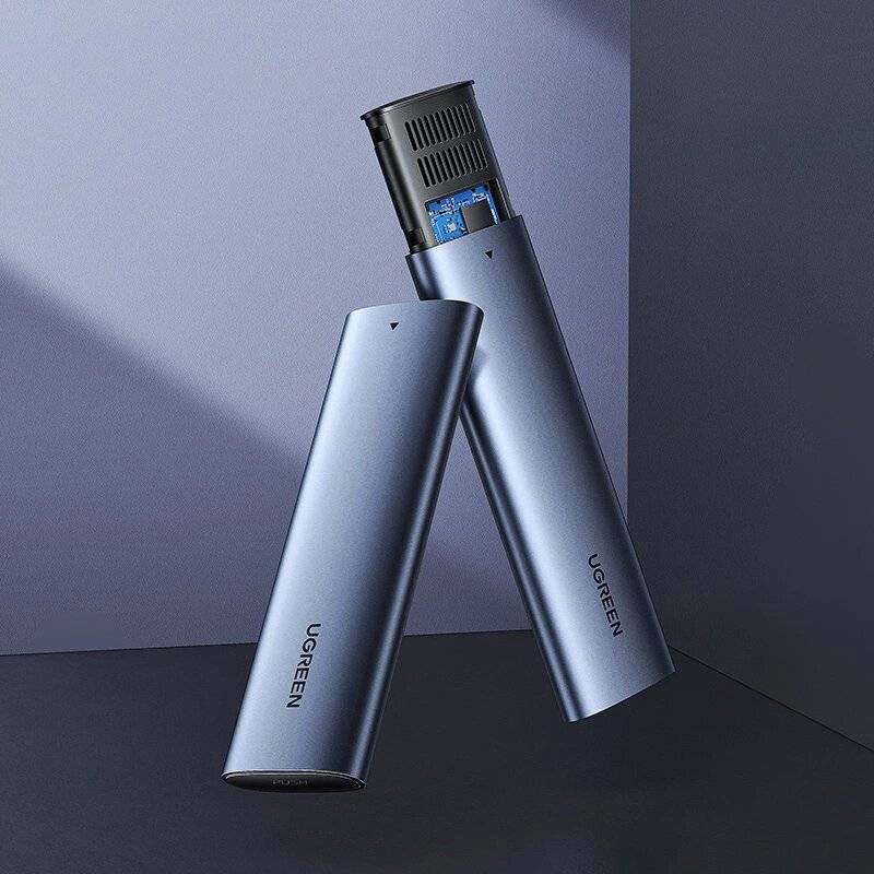 Ugreen M.2 SSD Schacht USB 3.2 Gen 2 Laufwerk SuperSpeed 10 Gbps + Type C Kabel 0,5m grau CM400