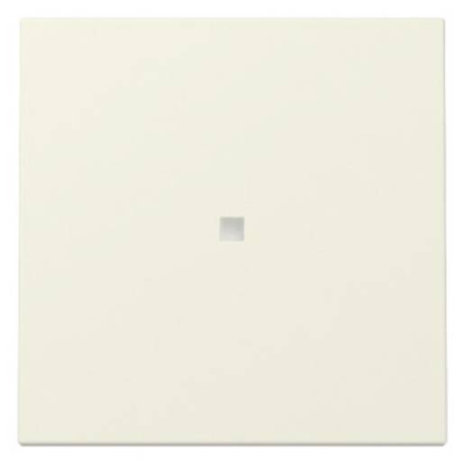 Eine schlichte beige quadratische Keramikfliese mit einem kleinen zentrierten quadratischen Design.