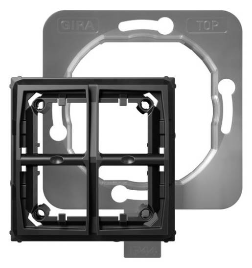 Kunststoff-Montagebügel und Metallrückwand mit 