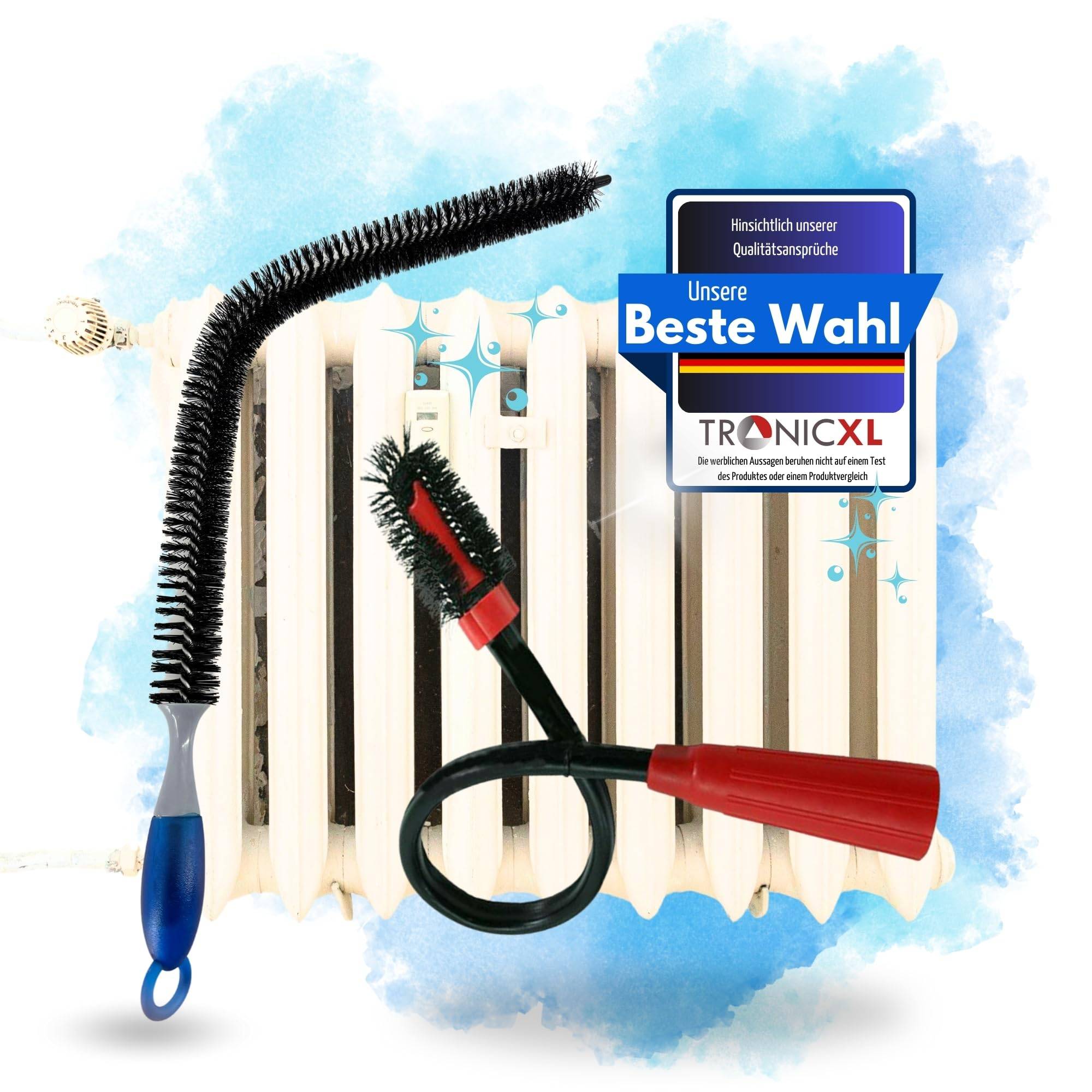XXL Heizkörper Bürste + Düse Aufsatz für Staubsauger Heizkörperreiniger zum Reinigen für alte Rippenheizkörper Lamellen Heizung Reinigungsbürs