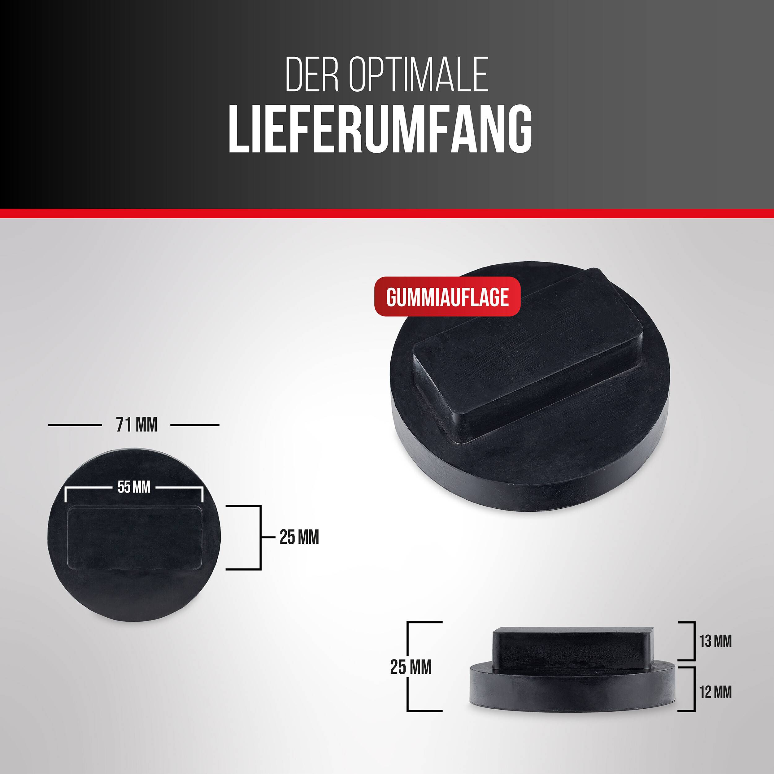 HEYNER® Gummiauflage für Rangierwagenheber Wagenheber Ersatzgummi für BMW MINI OPEL Unterbodenschutz