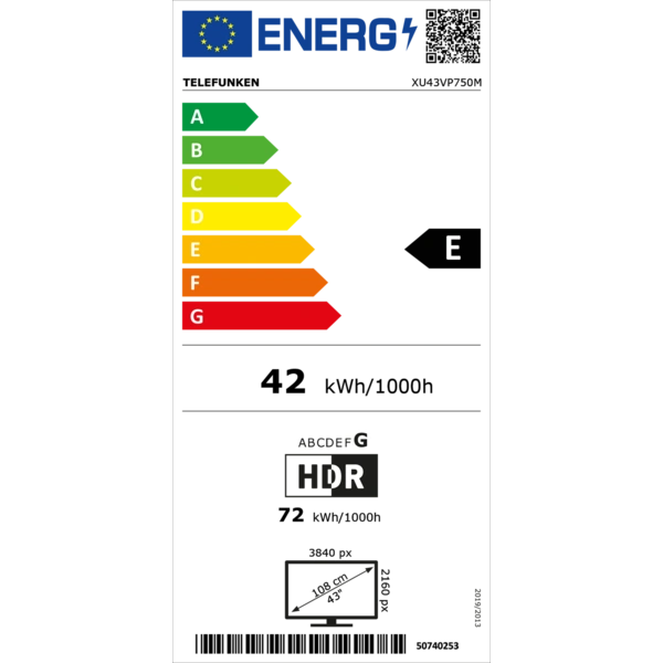 Telefunken Fernseher 43 Zoll Smart TV VIDAA (4K UHD, HDR Dolby Vision, HD+ 6 Monate, Triple-Tuner) Telefunken Fernseher 43 Zoll Smart TV VIDAA (4K UHD, HDR Dolby Vision, HD+ 6 Monate, Triple-Tuner)