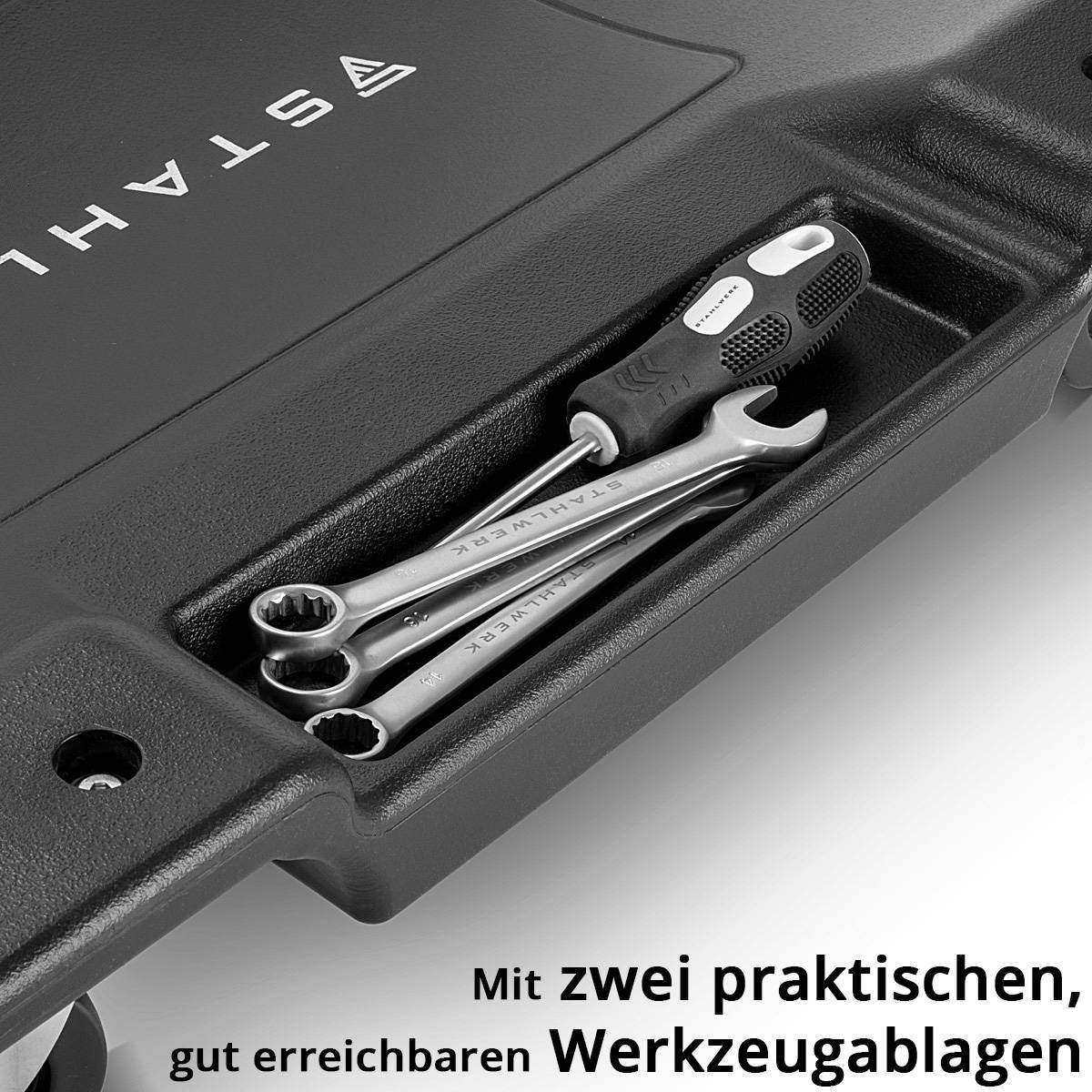 STAHLWERK Kfz-Rollbrett RCL-40 ST mit integriertem LED-Licht, 500 kg Tragkraft