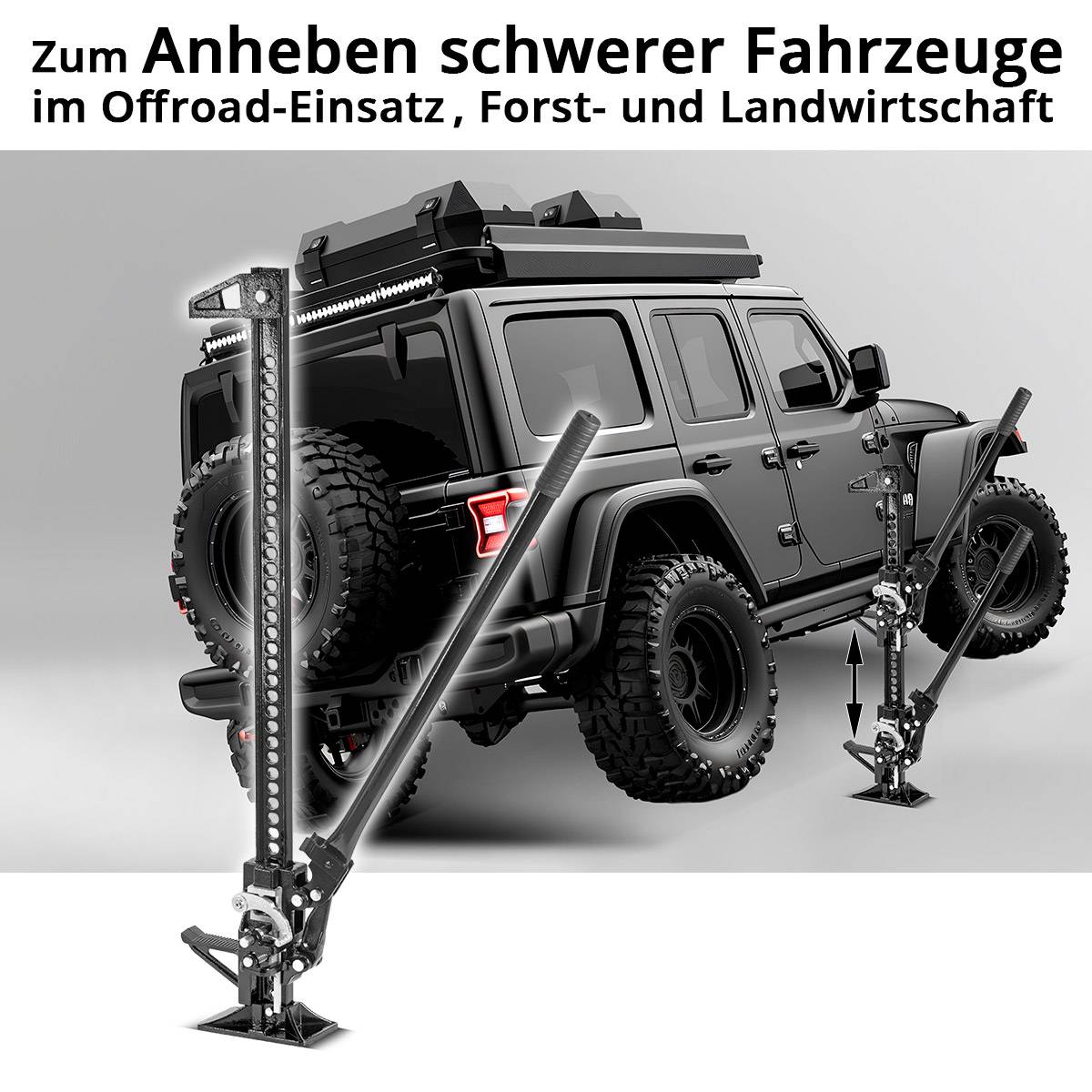 STAHLWERK Zahnstangenheber 48" 3t 104 cm Farm Jack Stockwinde Offroad Wagenheber