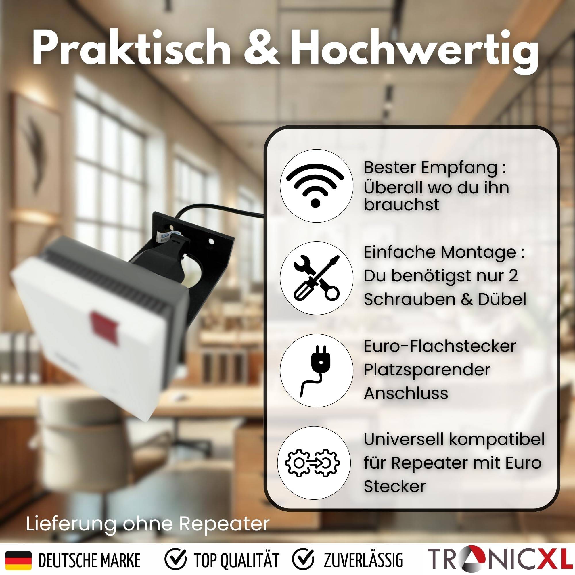 5m Verlängerung Wandhalterung für W-LAN Repeater für Fritz Repeater 600 1200 1750E 2400 AVM Fritz! Halterung