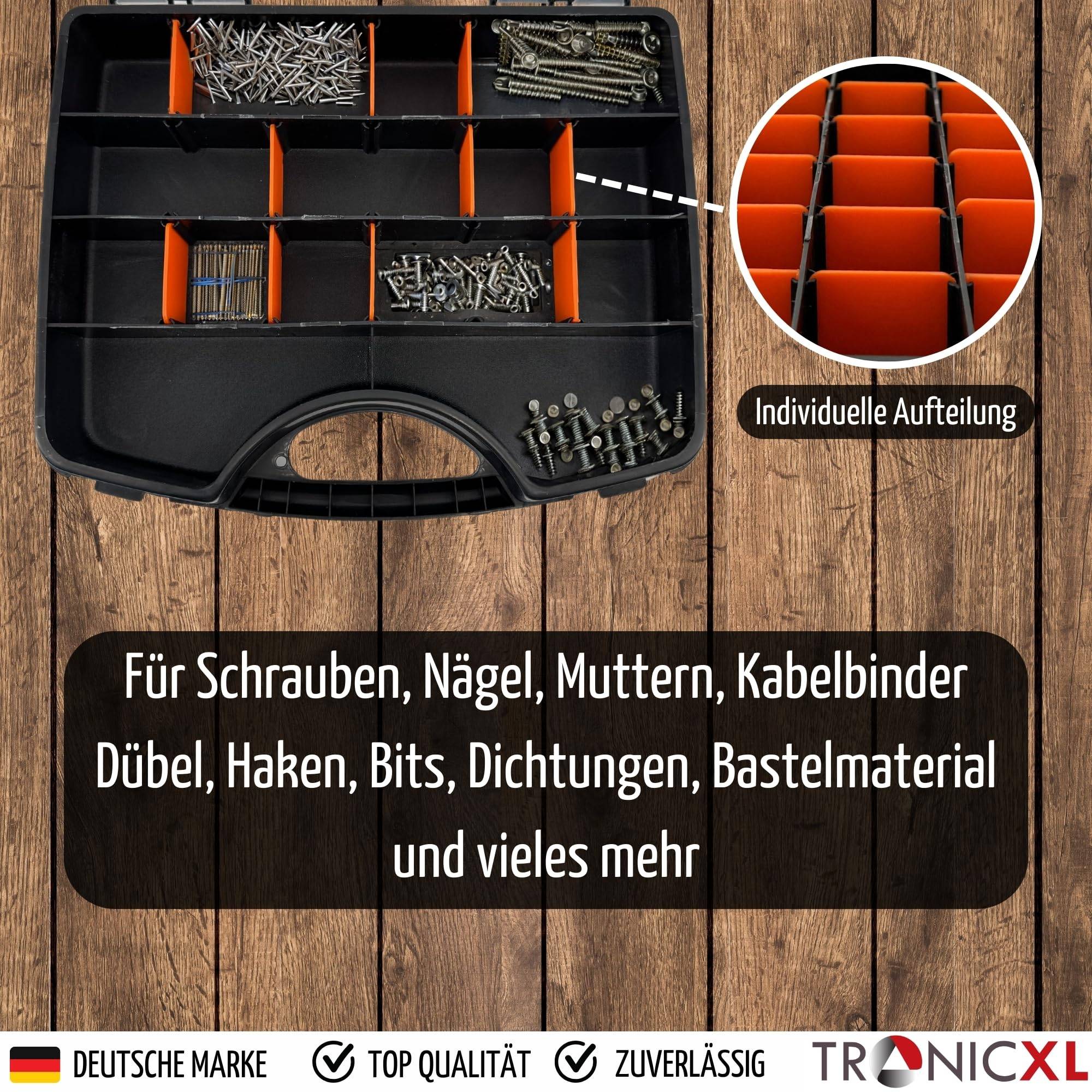 10 Stück Sortimentskasten Sortimentsboxen Sortierbox für Kleinteile Werkstatt stapelbar Kleinteilemagazin