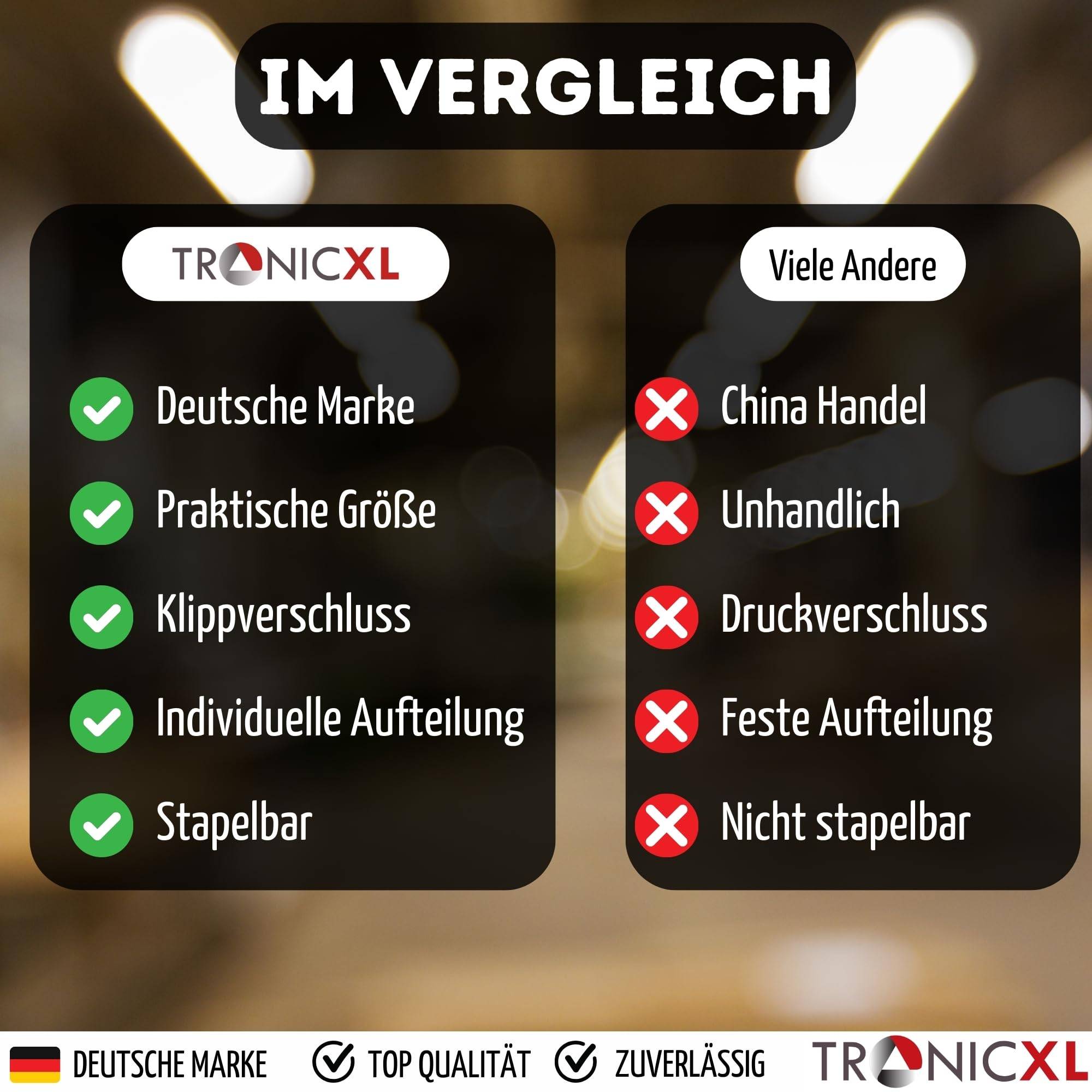 2 Sortimentsboxen Sortierbox für Kleinteile I Innenteiler anpassbar I Werkstatt stapelbar Sortimentskasten Kleinteilemagazin Aufbewahrungsbox