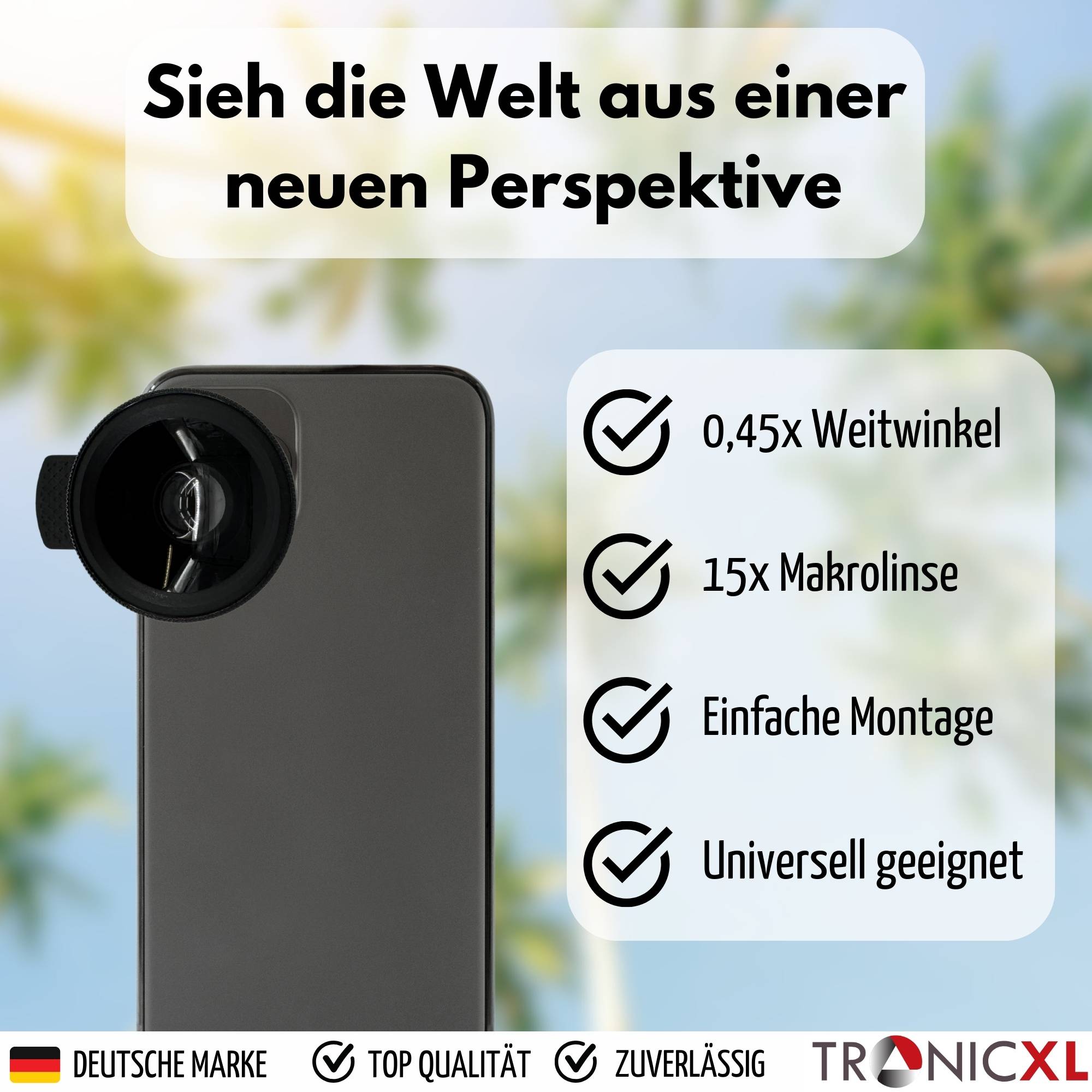 Smartphone Makro Objektiv Linse Aufsatz 2-in-1 Handy-Kamera-Objektiv-Set Weitwinkel Telefonkamera kompatibel mit iPhone Samsung Pixel Android