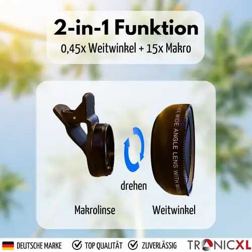 Smartphone Makro Objektiv Linse Aufsatz 2-in-1 Handy-Kamera-Objektiv-Set Weitwinkel Telefonkamera kompatibel mit iPhone Samsung Pixel Android Smartphone Makro Objektiv Linse Aufsatz 2-in-1 Handy-Kamera-Objektiv-Set Weitwinkel Telefonkamera kompatibel mit iPhone Samsung Pixel Android