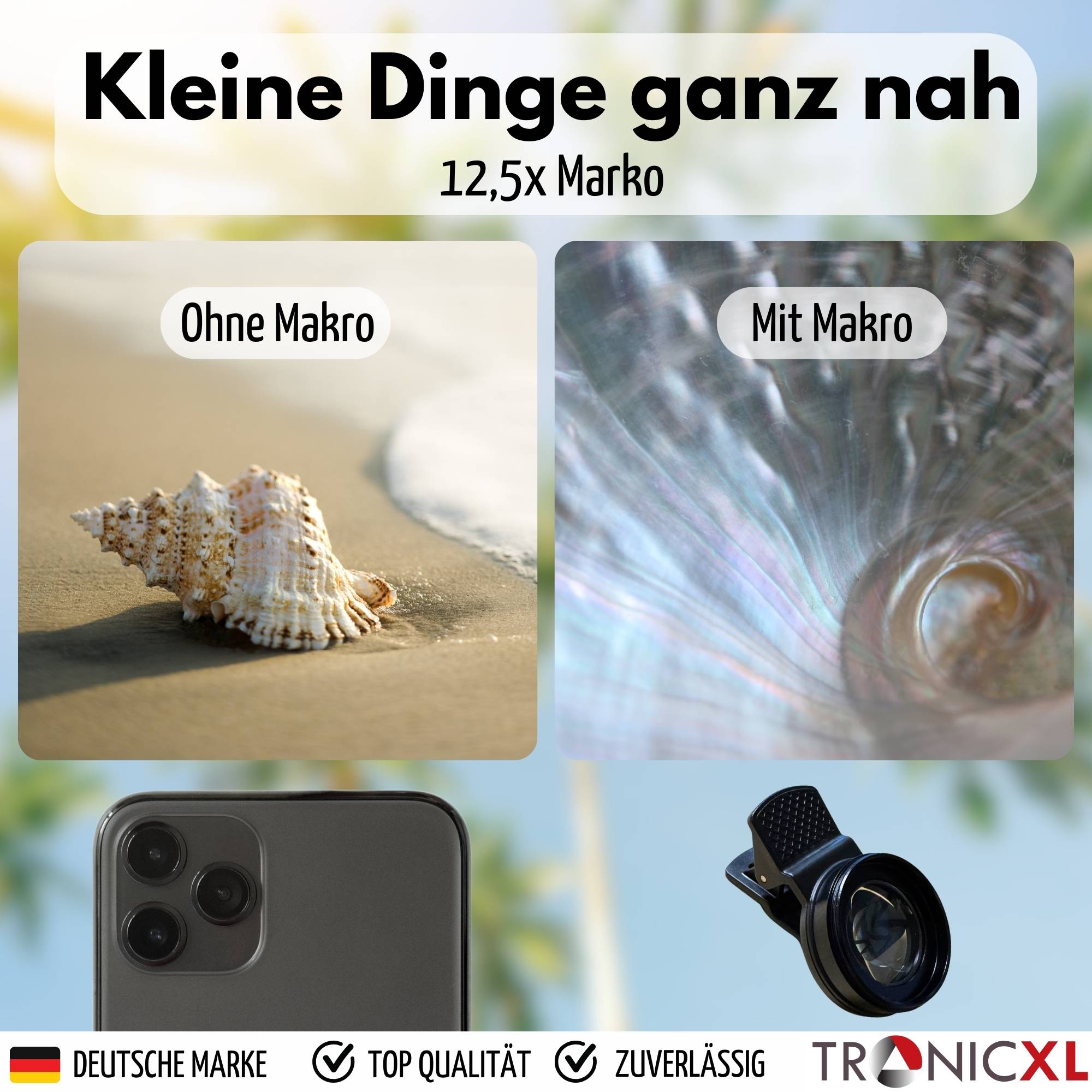 Smartphone Makro Objektiv Linse Aufsatz 2-in-1 Handy-Kamera-Objektiv-Set Weitwinkel Telefonkamera kompatibel mit iPhone Samsung Pixel Android