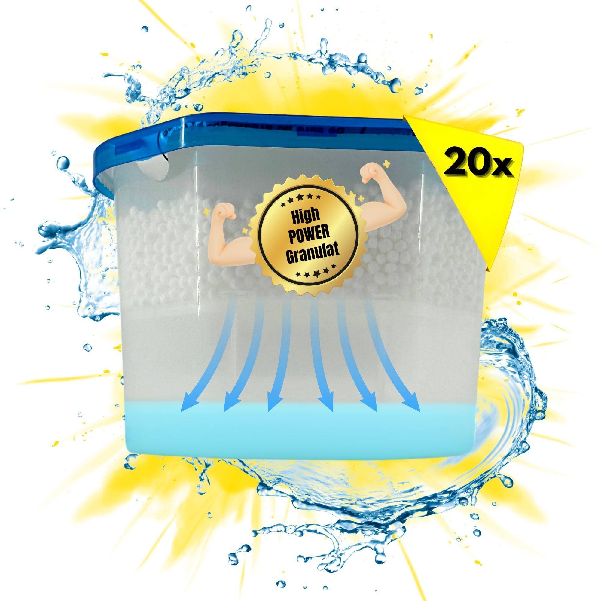 20x 500ml Luftentfeuchter Granulat Raumentfeuchter für Keller Bad Zuhause Büro ohne Strom Feuchtigkeitsabsorber Luft Entfeuchter Wohnwagen Wohnmobil