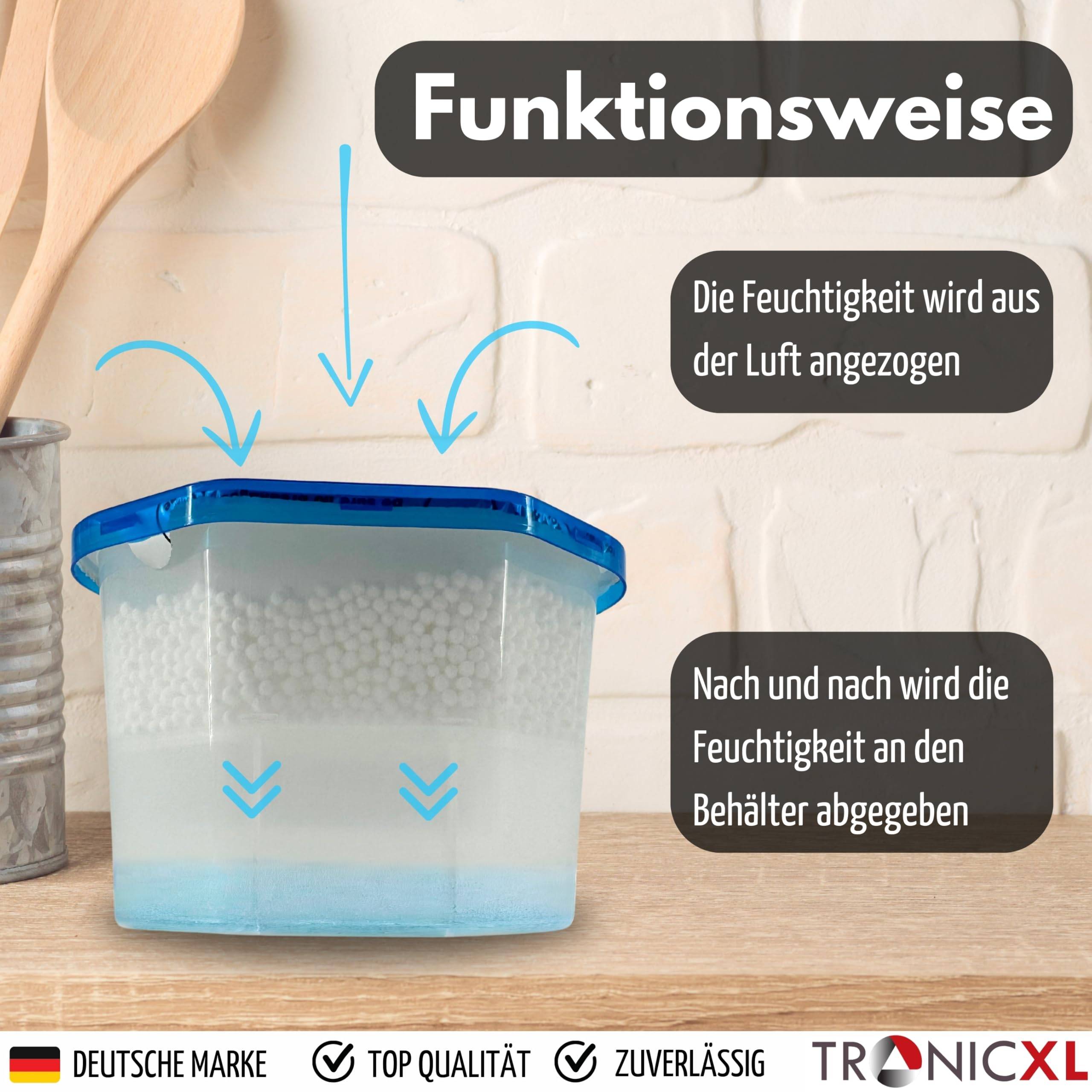 4x 500ml Luftentfeuchter Granulat Raumentfeuchter für Keller Bad Zuhause Büro ohne Strom Feuchtigkeitsabsorber