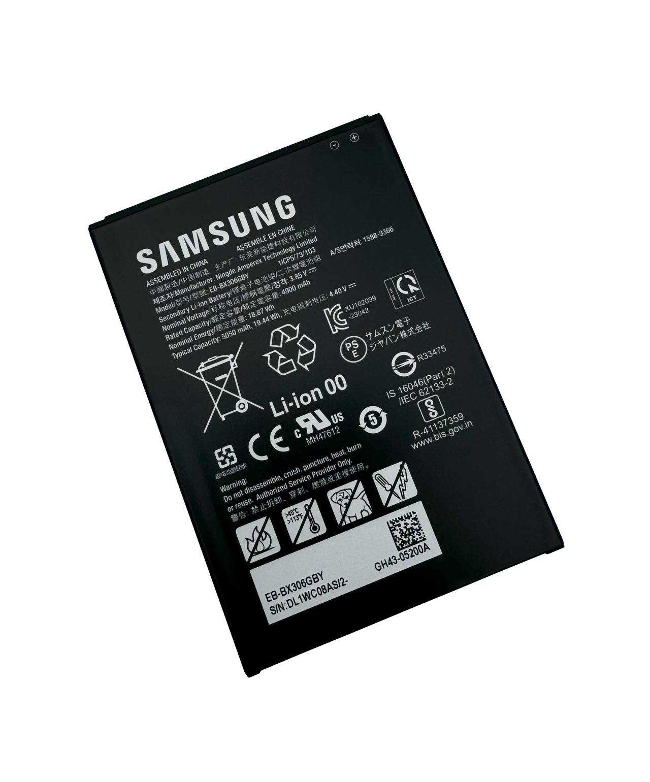 Original Samsung AKKU GALAXY TAB Active 5 X300 X306 EB-BX306GBY GH43-05200A