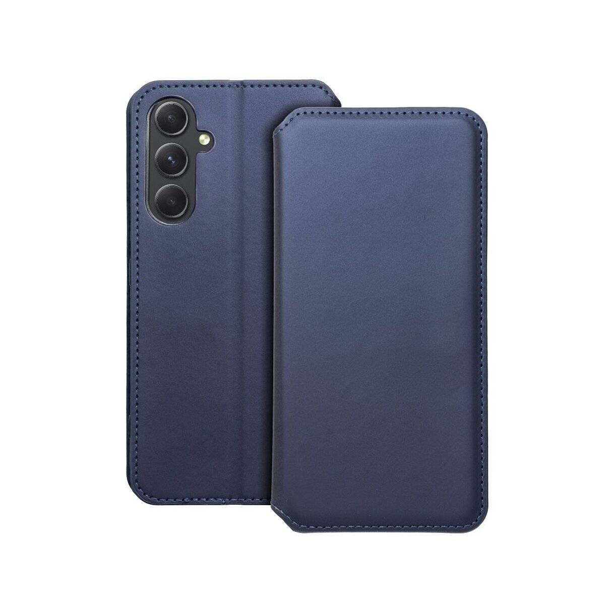 Dual Pocket Holster Buch Tasche kompatibel mit Samsung Galaxy S25 Plus Blau