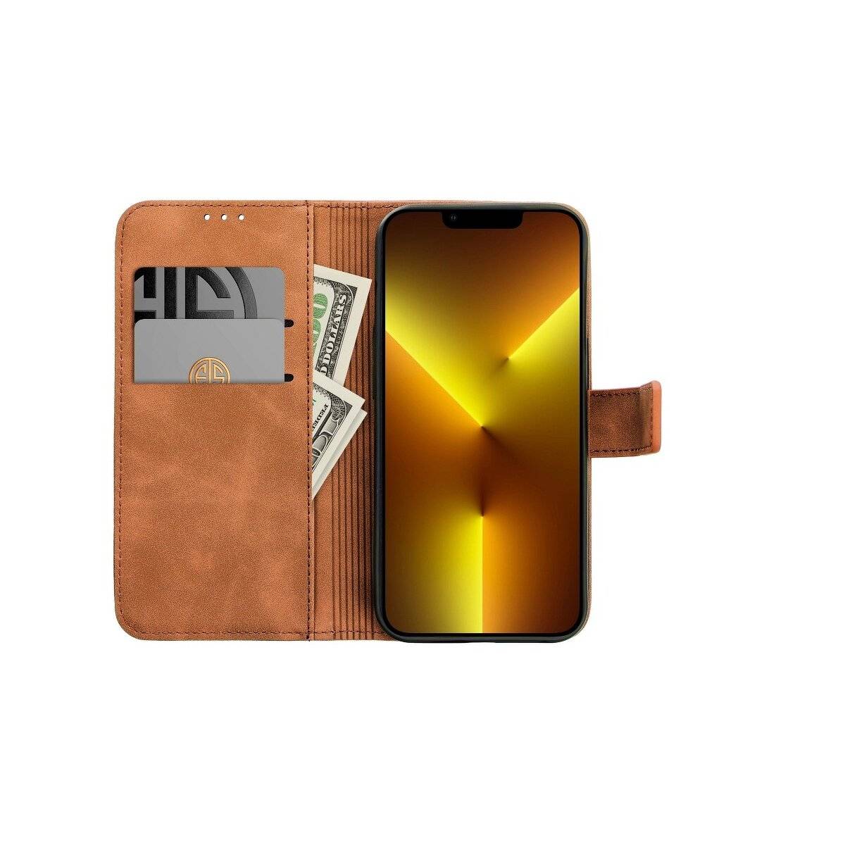 Tasche Holster Schutzhülle Magnet Standfunktion Hülle kompatibel mit Samsung Galaxy S25 Braun