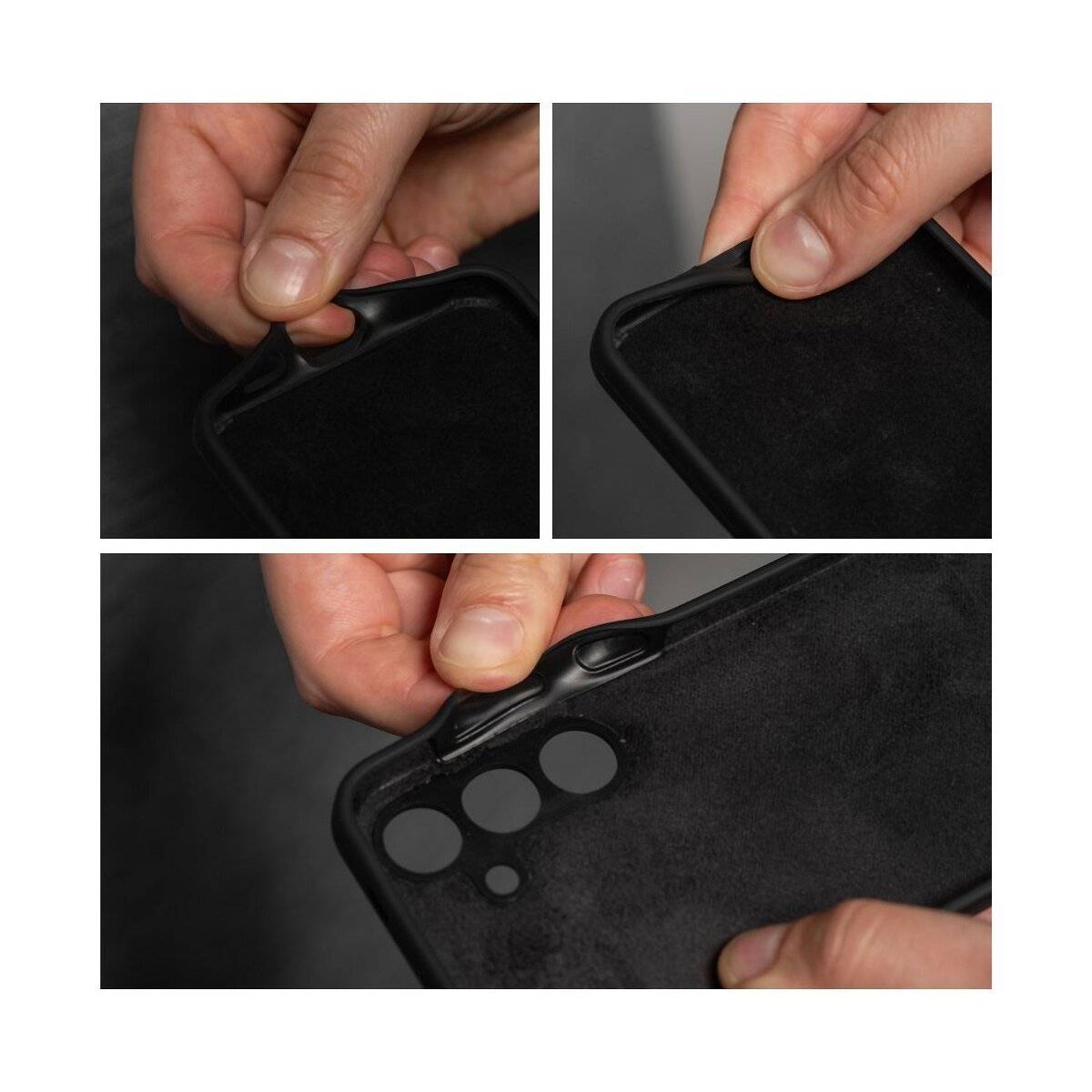 Silikon 2mm Handyhülle Kameraschutz kompatibel mit Samsung Galaxy A15 5G Schwarz