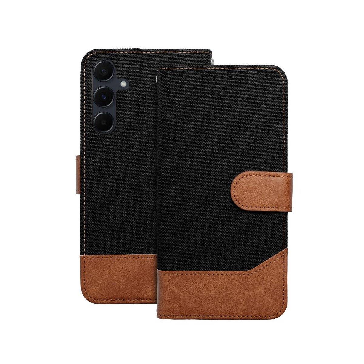 Jeans-Buch-Handyhülle kompatibel mit Samsung Galaxy A36 5G Schwarz