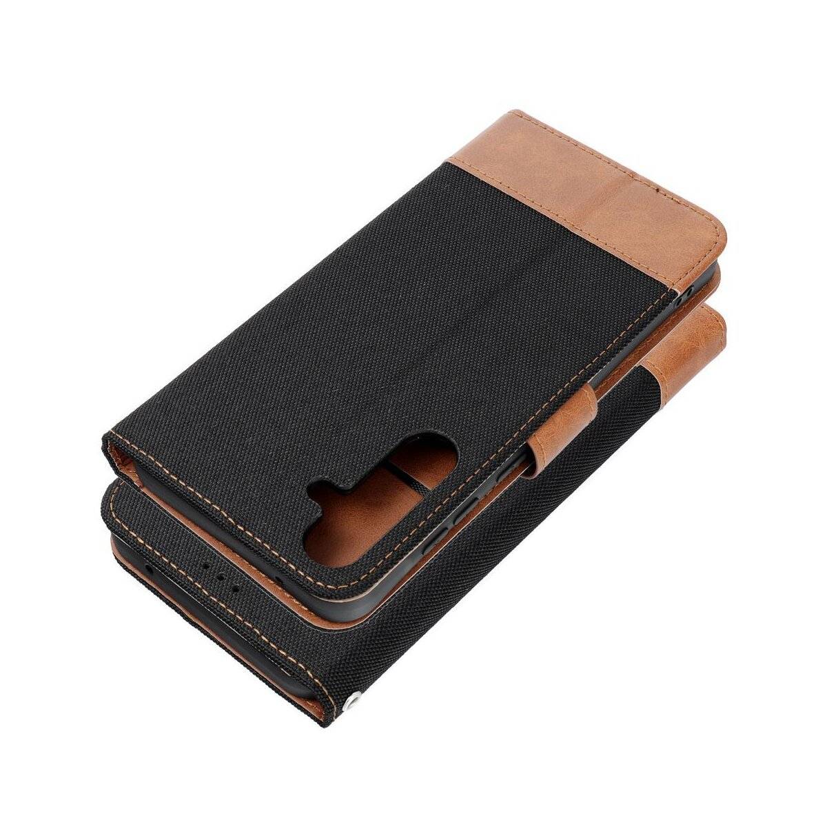 Jeans-Buch-Handyhülle kompatibel mit iPhone 16 Schwarz