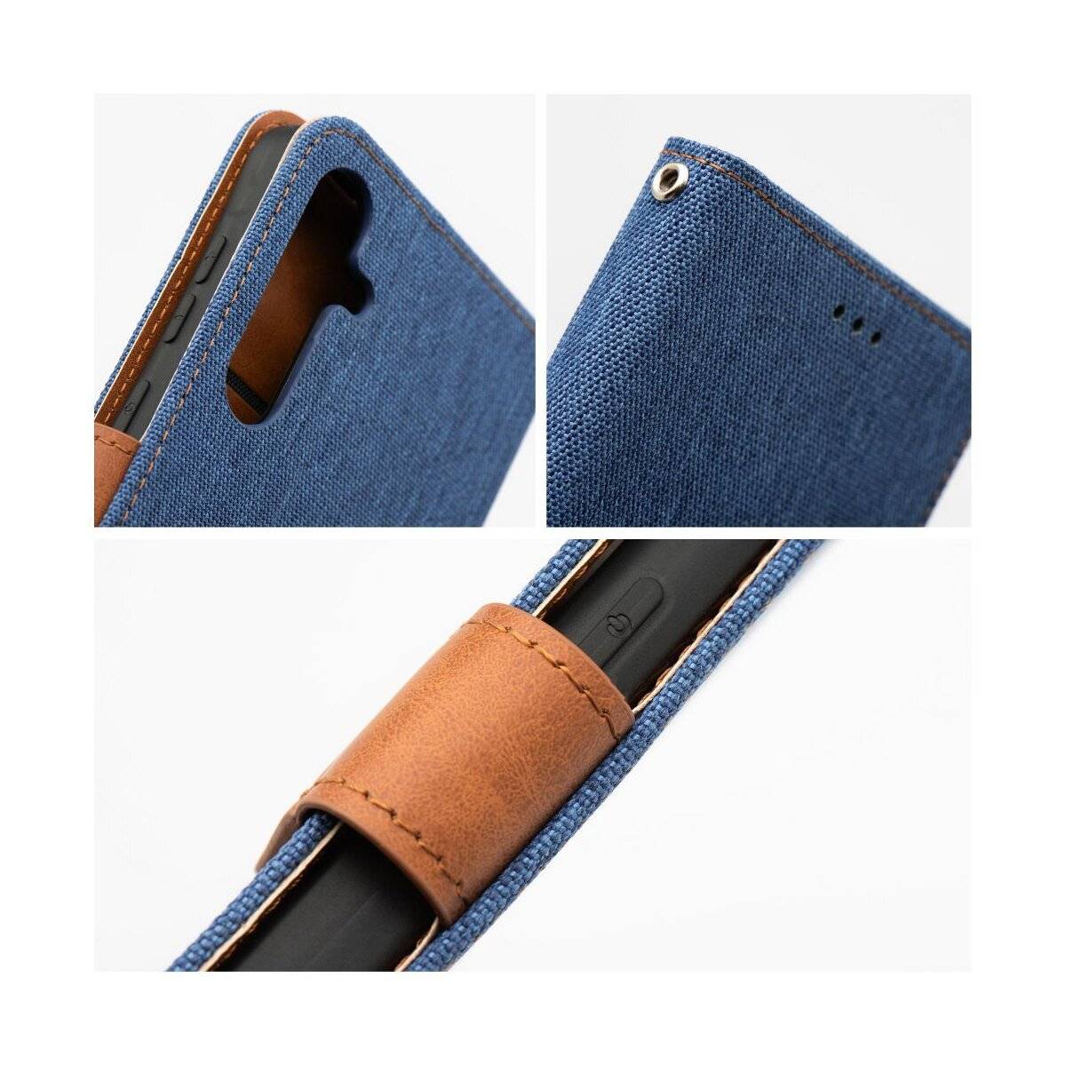 Jeans-Buch-Handyhülle kompatibel mit Xiaomi Redmi 14C Blau