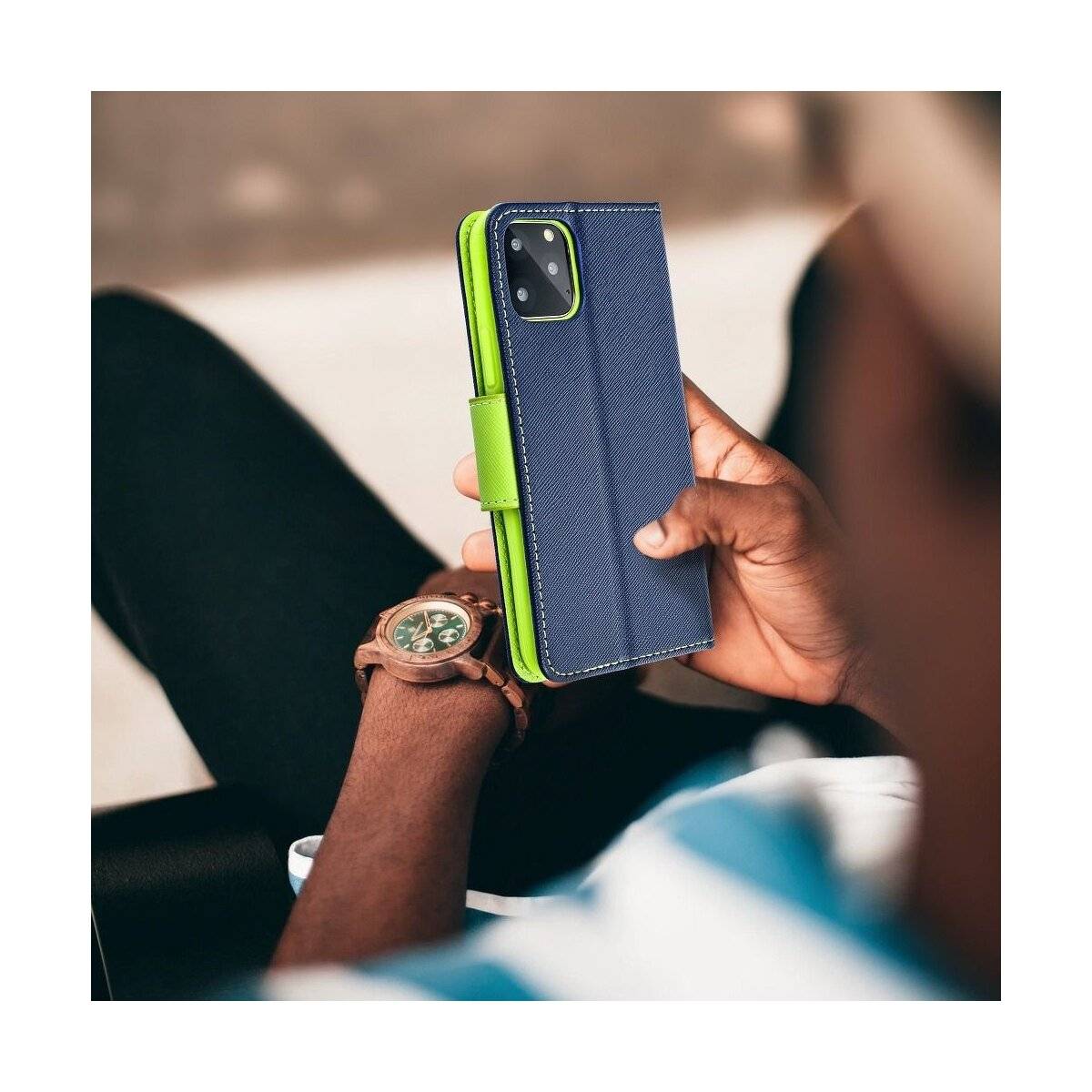 Fancy Hülle kompatibel mit SAMSUNG GALAXY A36 5G Handy Hülle Brieftasche mit Standfunktion, Kartenfach Blau-Grün