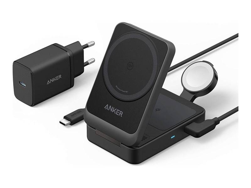 ANKER INNOVATIONS - Anker MagGo - Kabelloses Ladegerät - 3-in-1, klappbar - 15 Watt (24 pin USB-C)