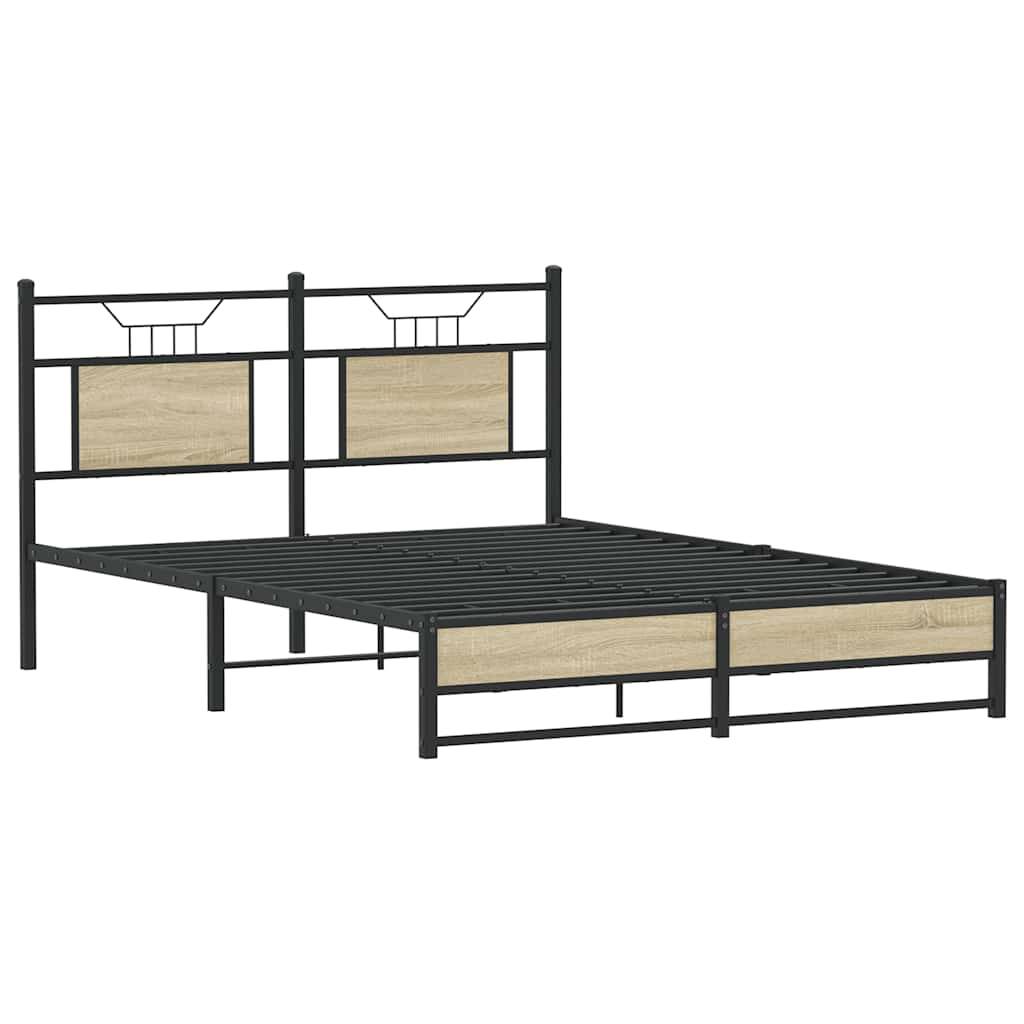 vidaXL Bettgestell ohne Matratze Sonoma-Eiche 150x200 cm Holzwerkstoff
