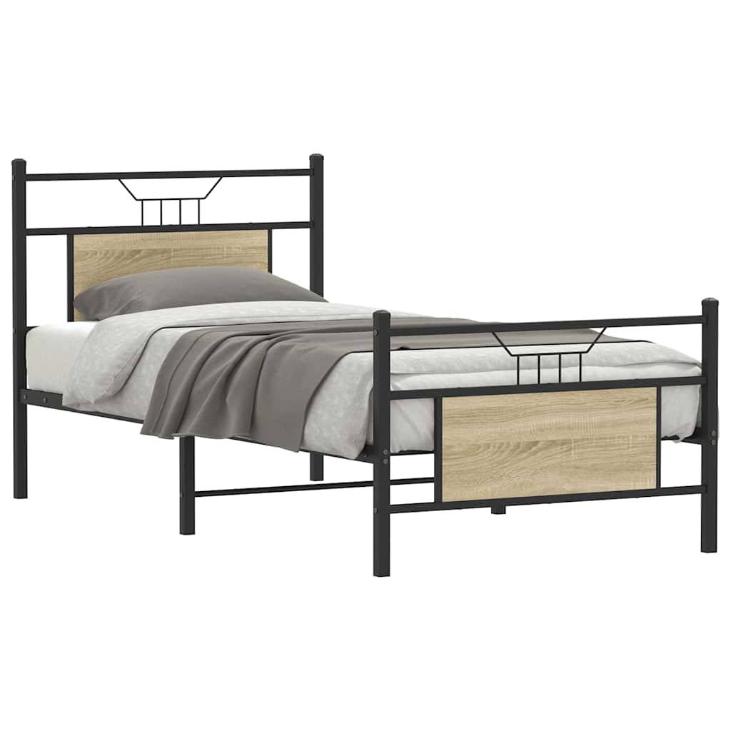 vidaXL Bettgestell ohne Matratze Sonoma-Eiche 80x200 cm Holzwerkstoff